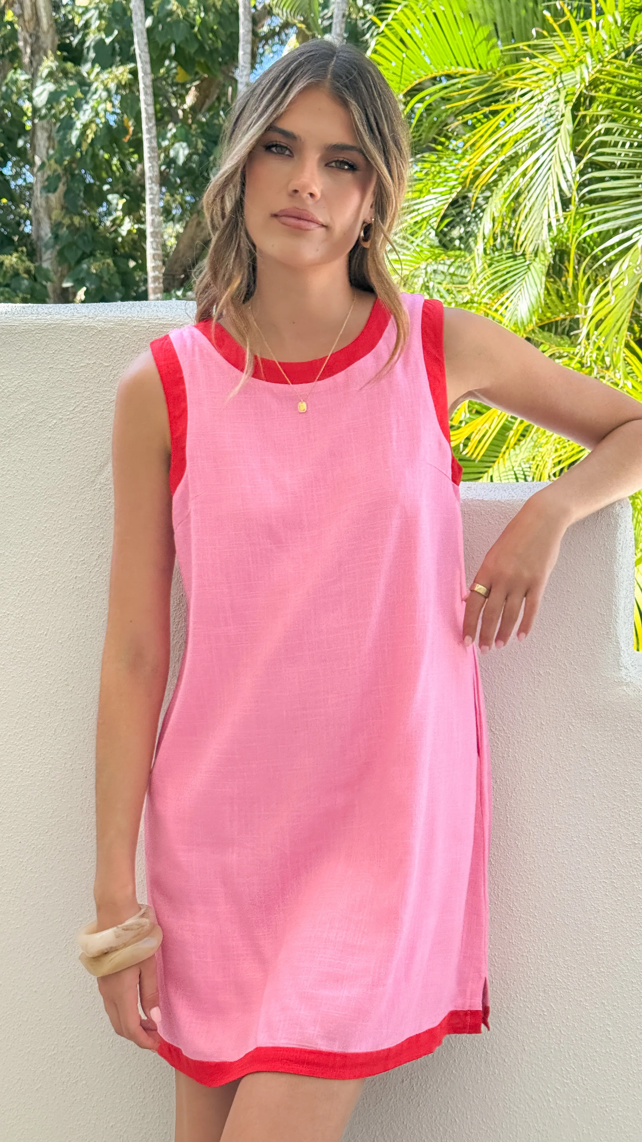 Amara Mini Dress - Pink/Red