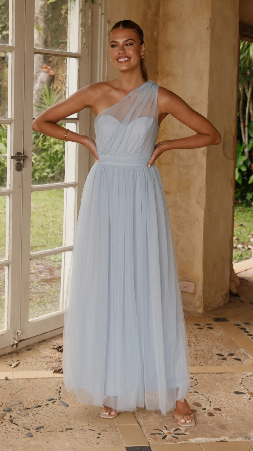 Talissa Tulle Maxi Dress - Blue
