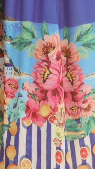 Bloom Maxi Dress - Positano Cobalt