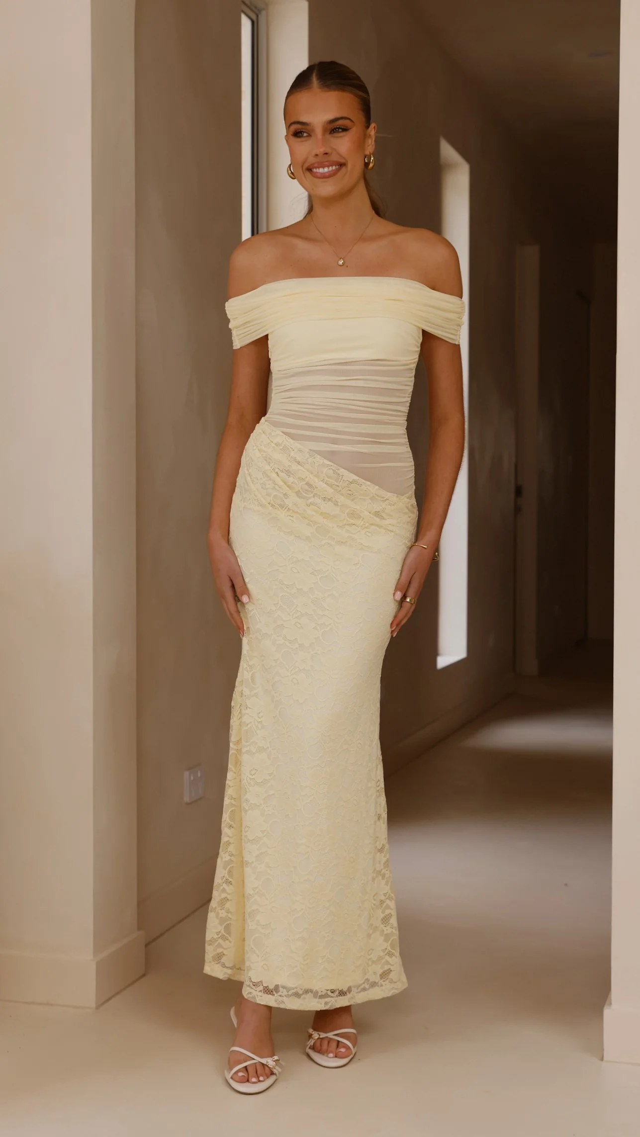 Tiarna Off The Shoulder Maxi Dress - Yellow