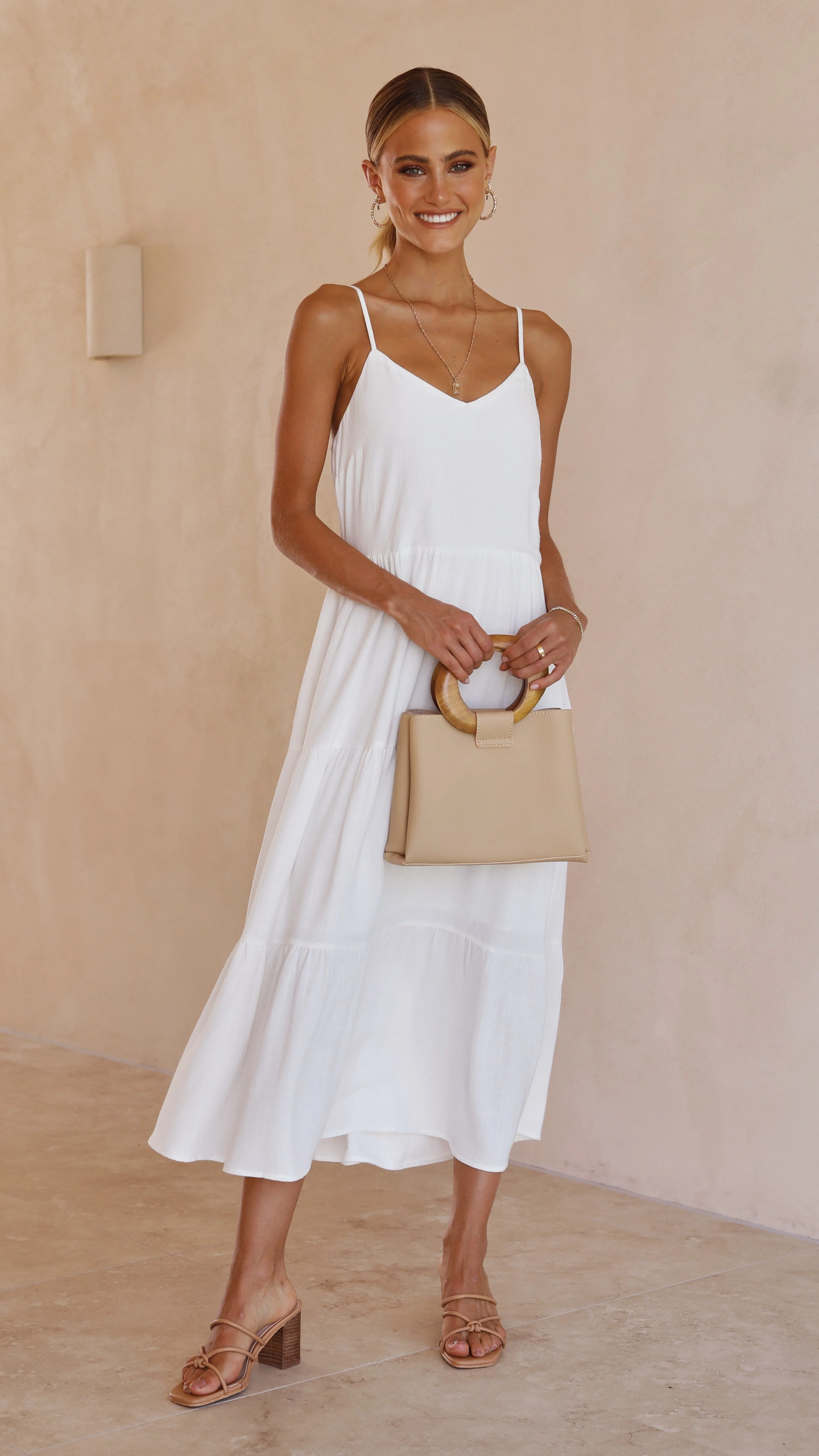 Zoey Midi Dress - White