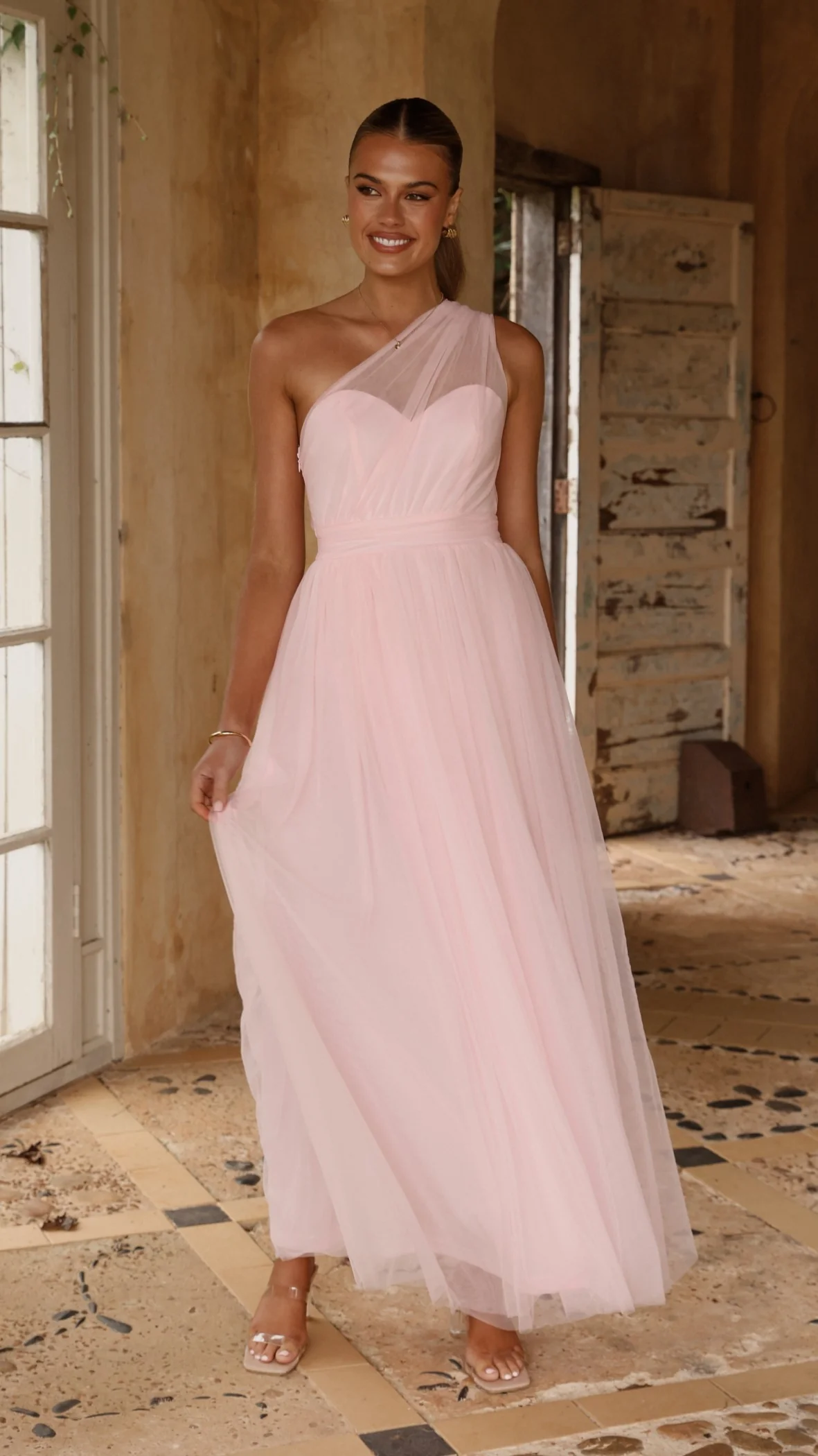 Talissa Tulle Maxi Dress - Pink