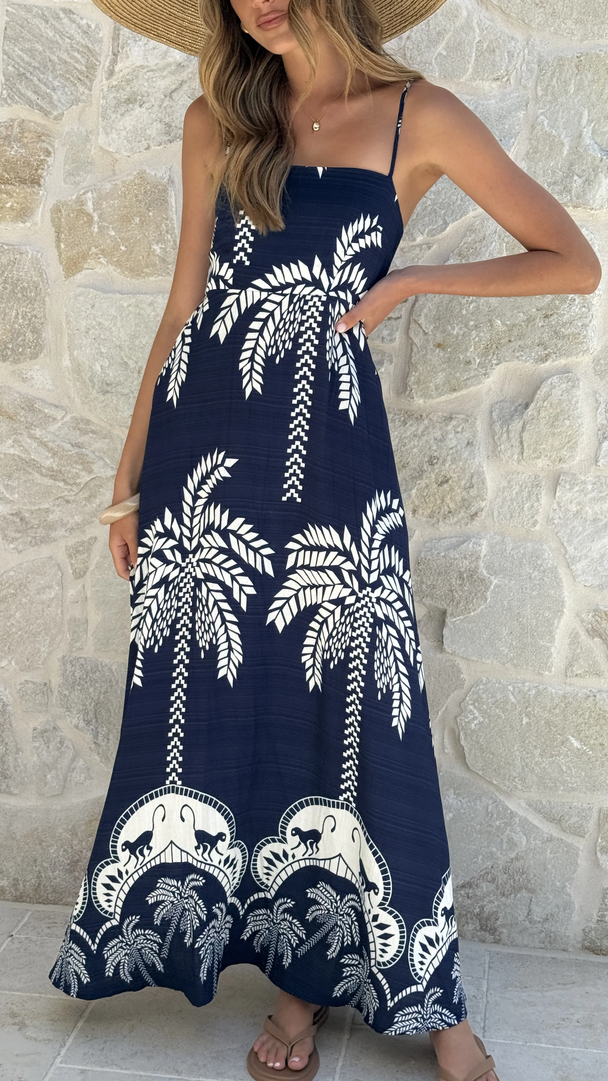Jaylene Maxi Dress - Navy Bahamas
