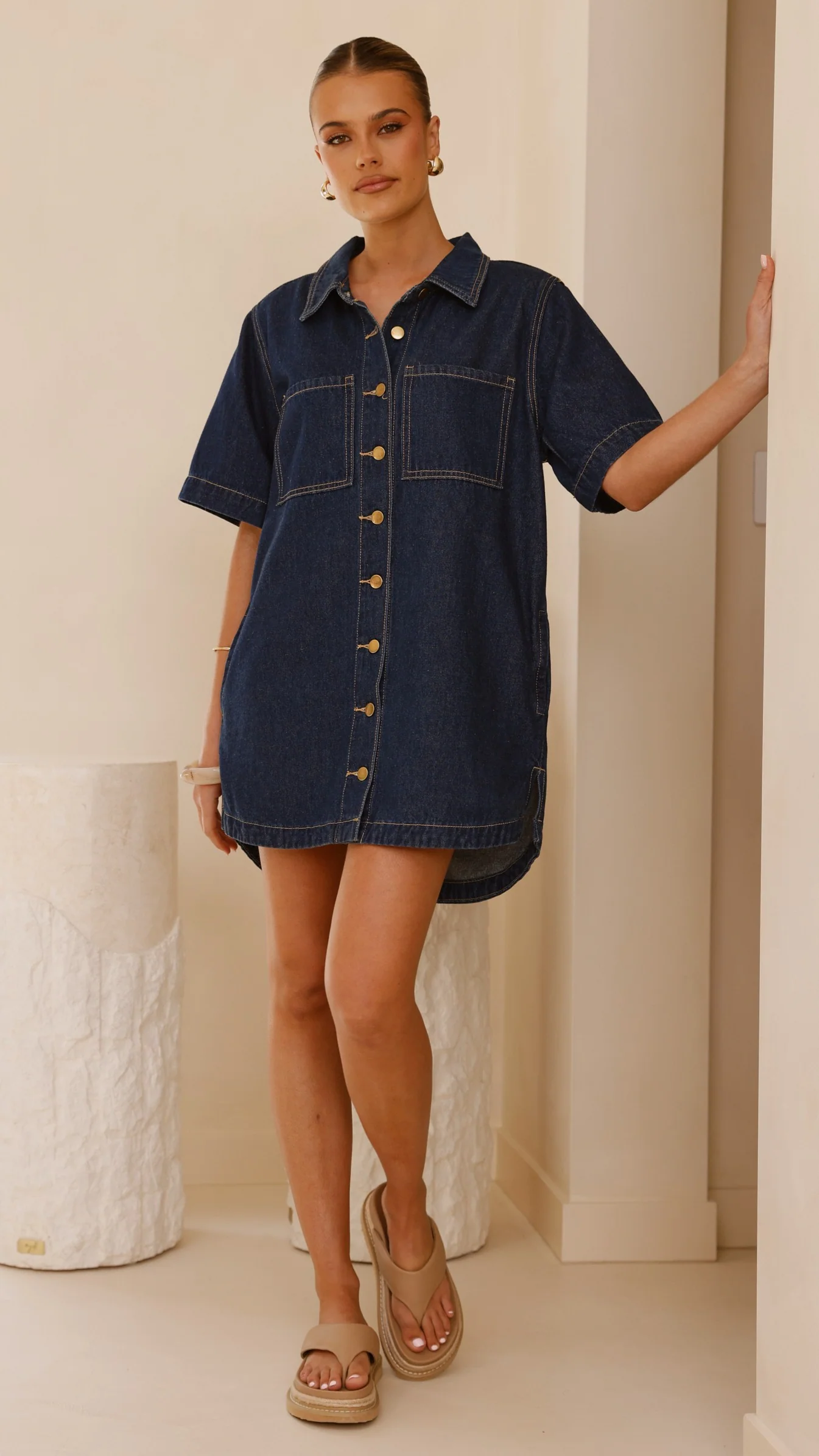 Rayna Denim Mini Dress - Indigo