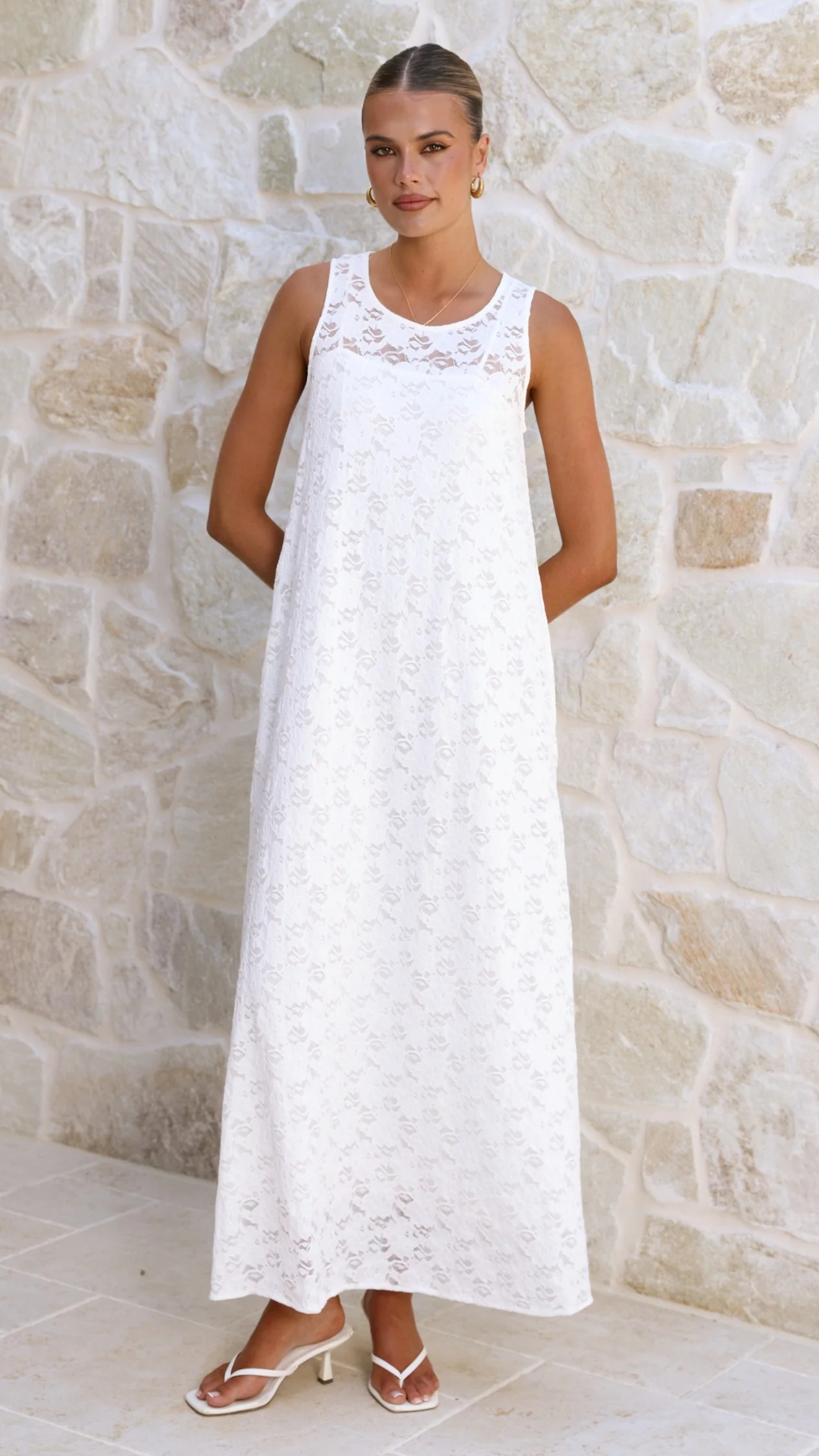 Cerelia Maxi Dress - White Lace