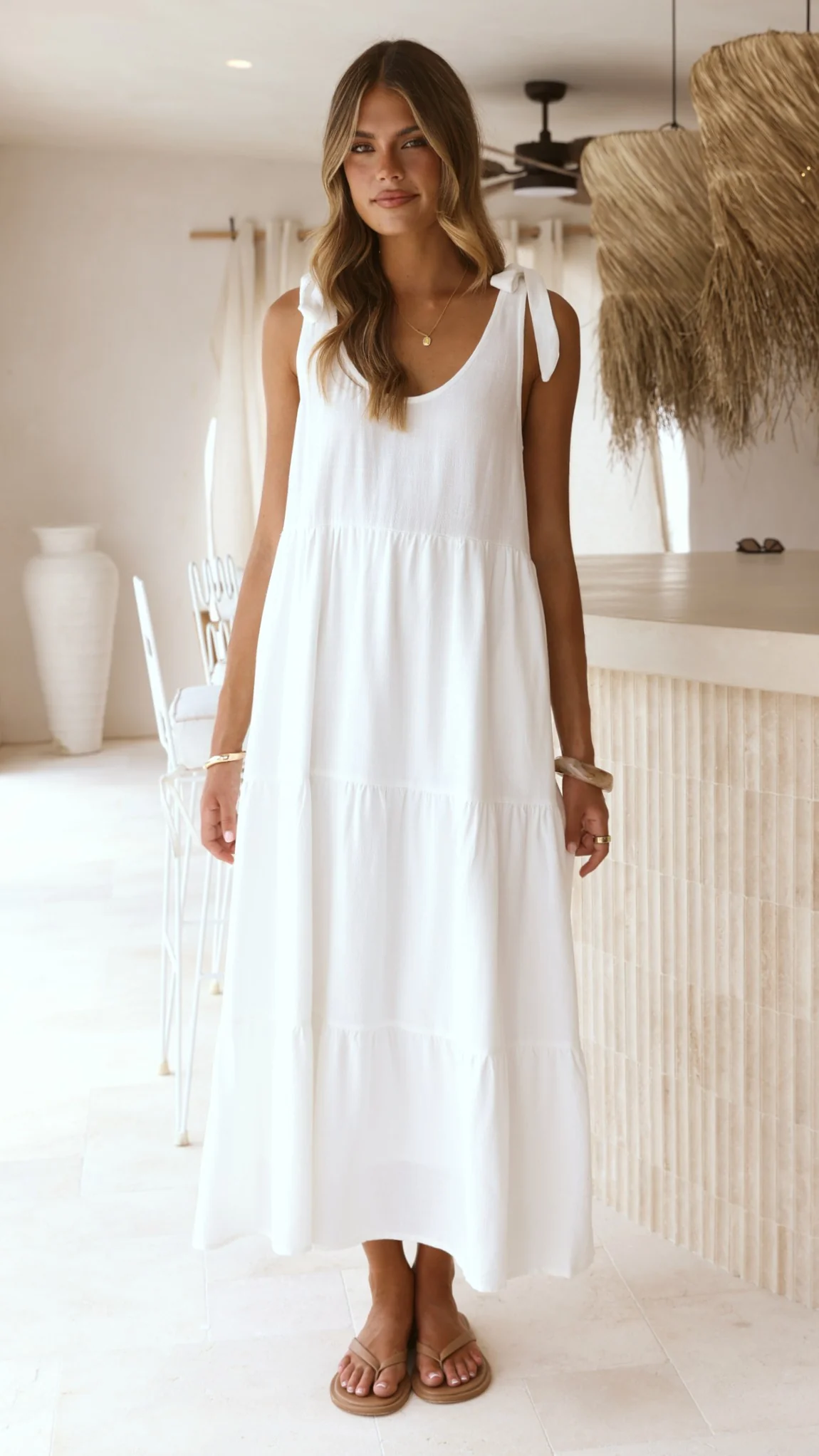 Jaliyah Midi Dress - White