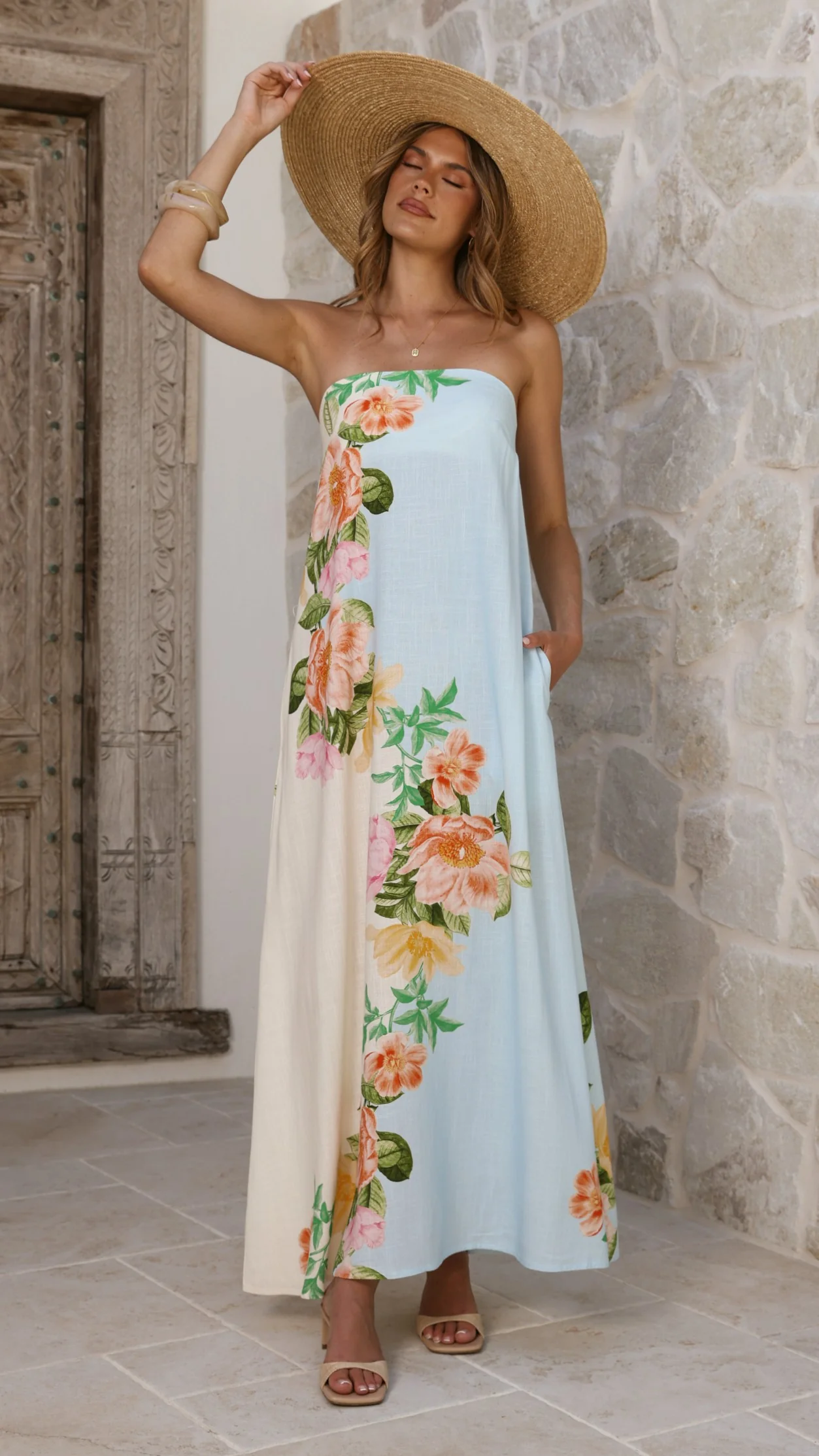 Ellea Maxi Dress - Botanical Bliss Blue