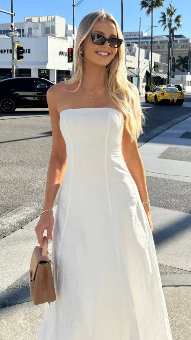 Astrid Strapless Maxi Dress - White