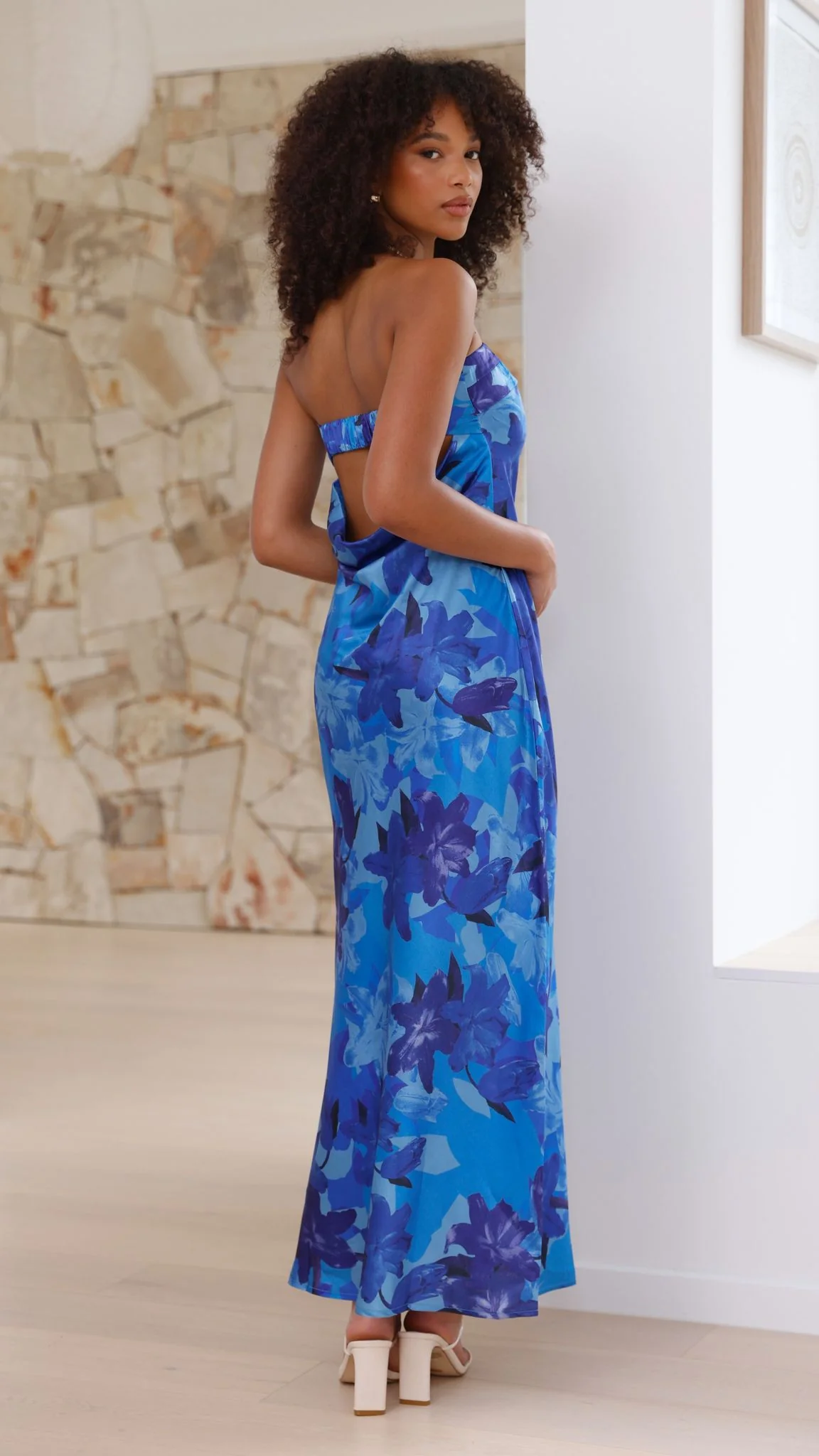 Miya Maxi Dress - Blue Floral