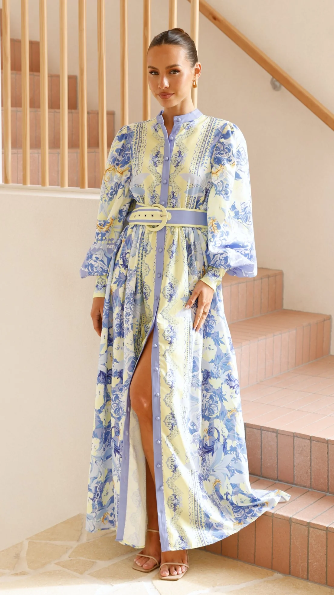 Kalliope Maxi Dress - Blue/Yellow