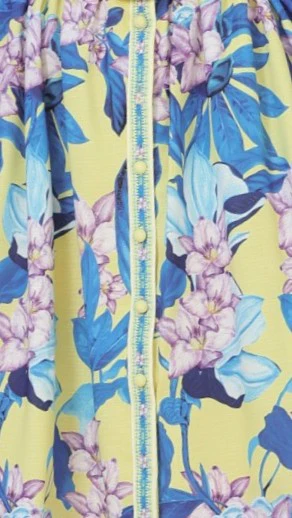 Katana Mini Dress - Blue Leaf Orchid