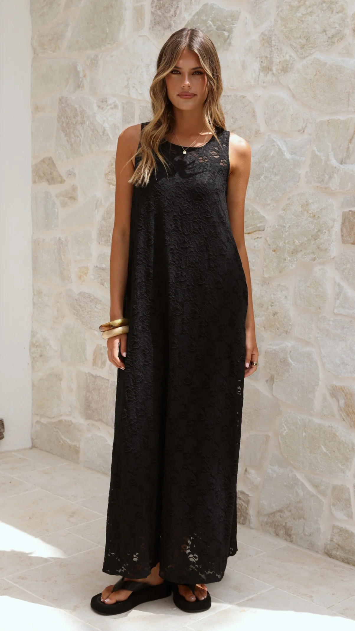 Cerelia Maxi Dress - Black Lace