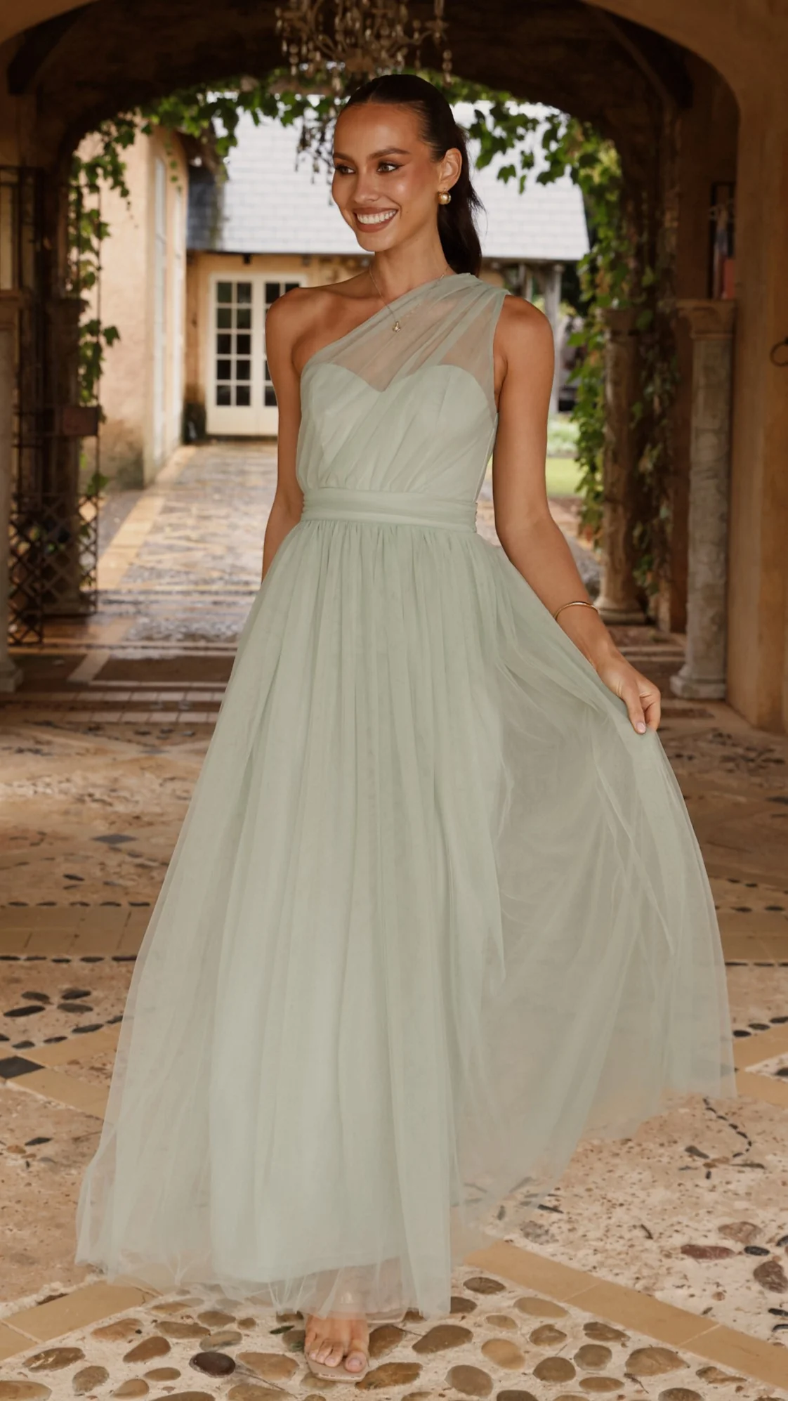 Talissa Tulle Maxi Dress - Sage