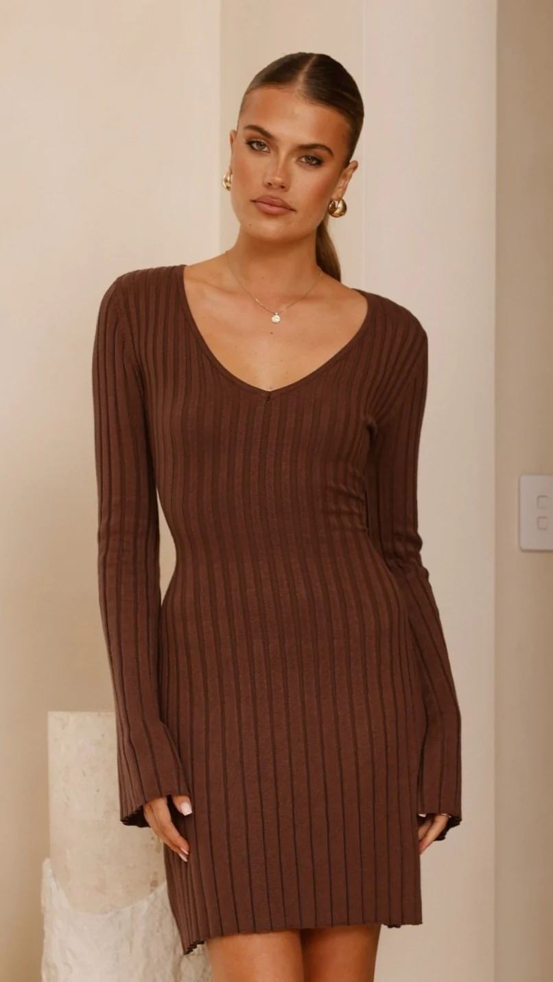 Marcella Mini Dress - Chocolate