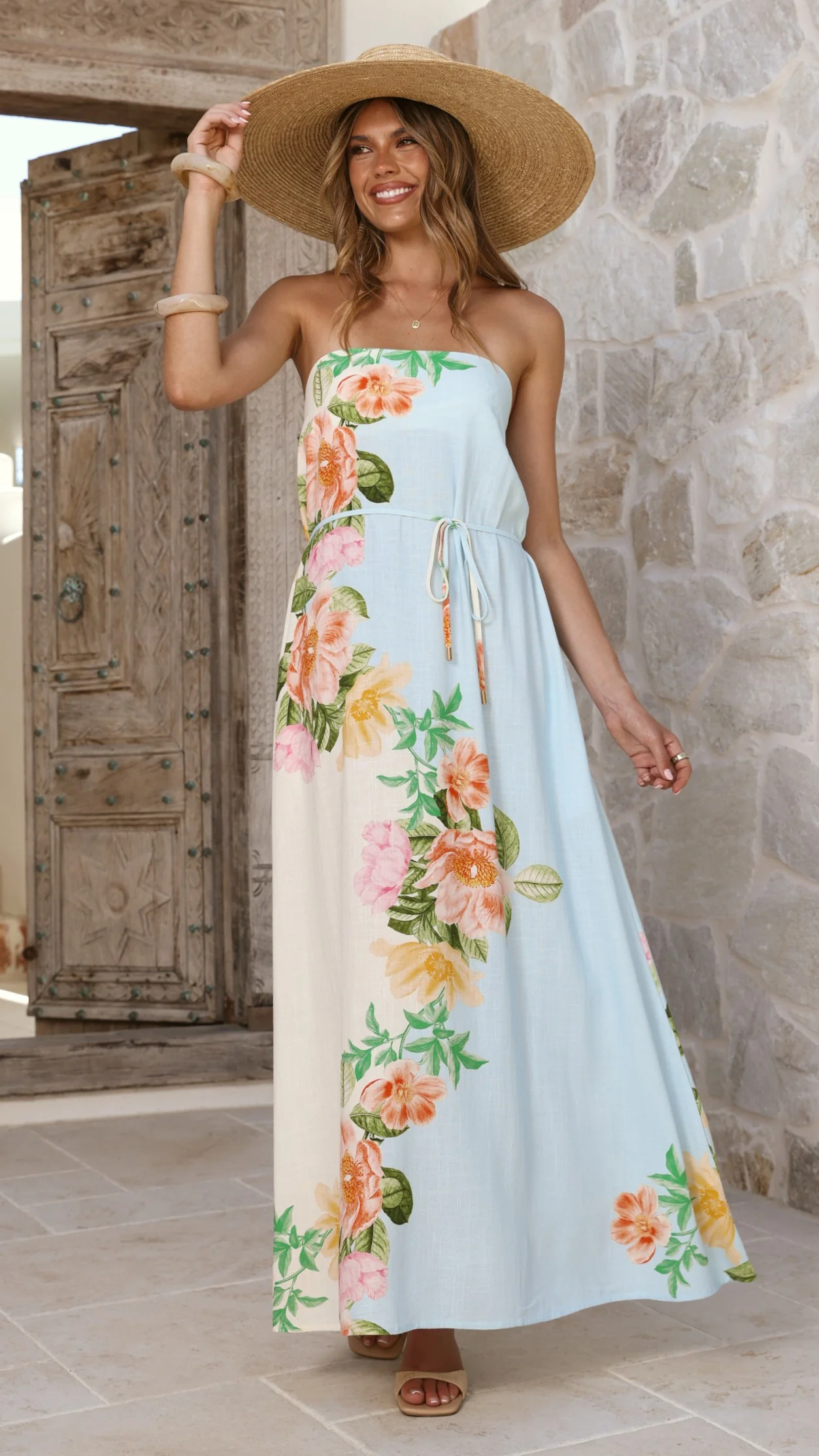 Ellea Maxi Dress - Botanical Bliss Blue
