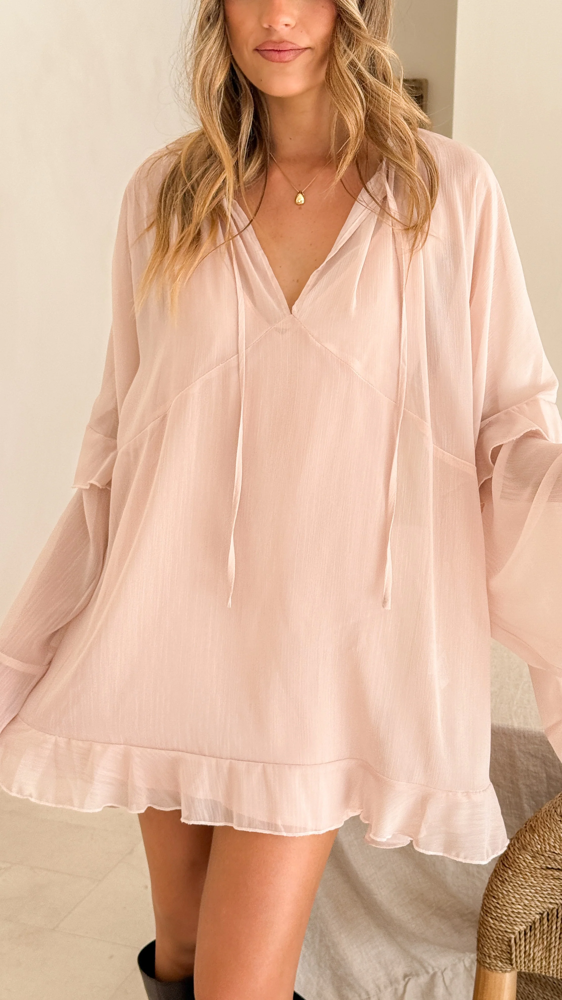 Leera Mini Dress - Nude