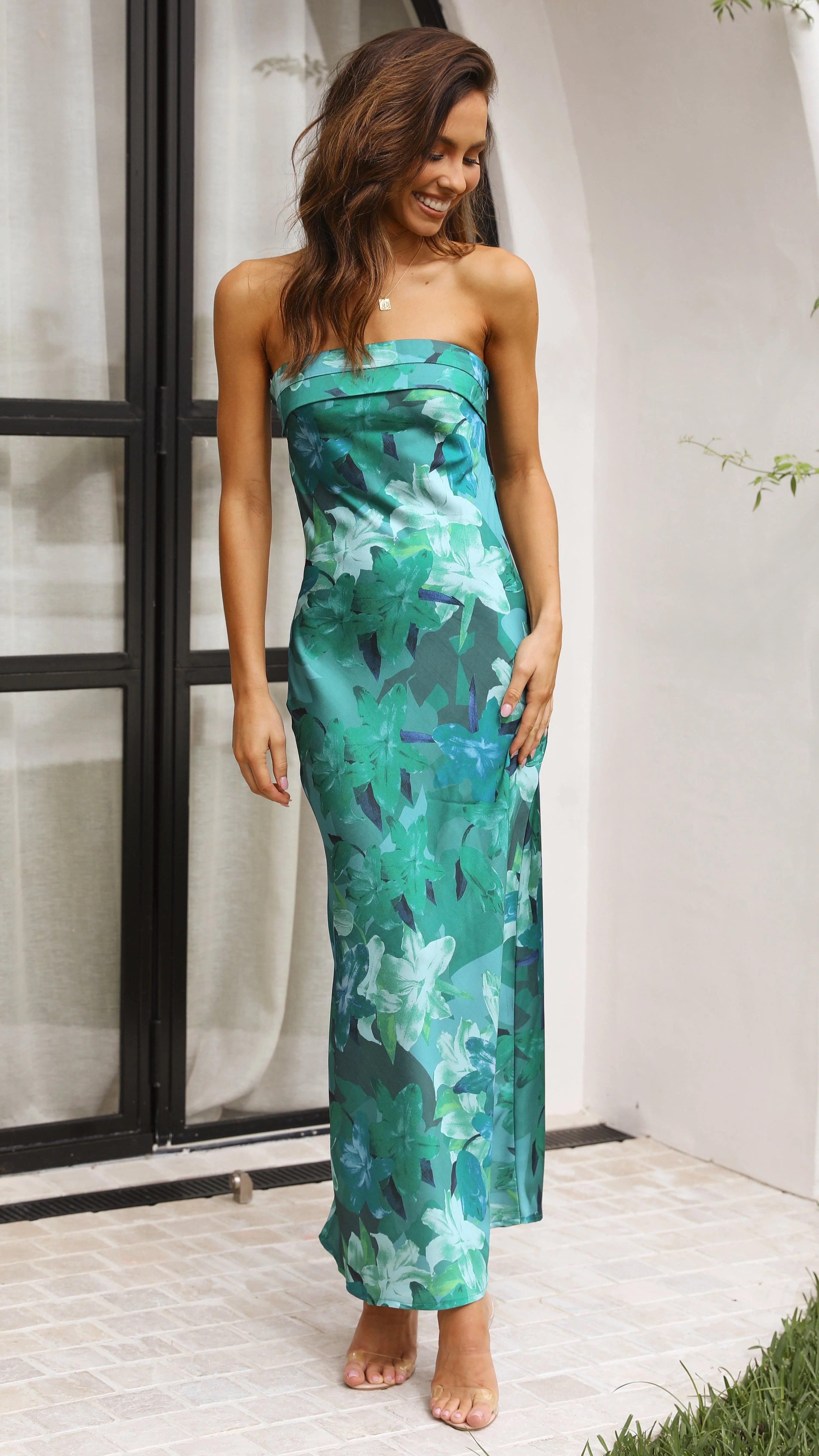 Miya Maxi Dress - Green Print