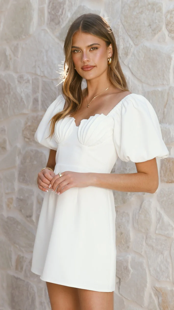 Ariel Bustier Mini Dress - White