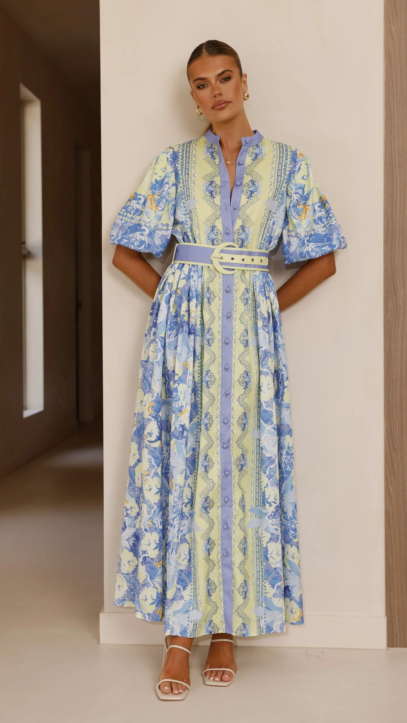 Claudelle Maxi Dress - Blue/Yellow
