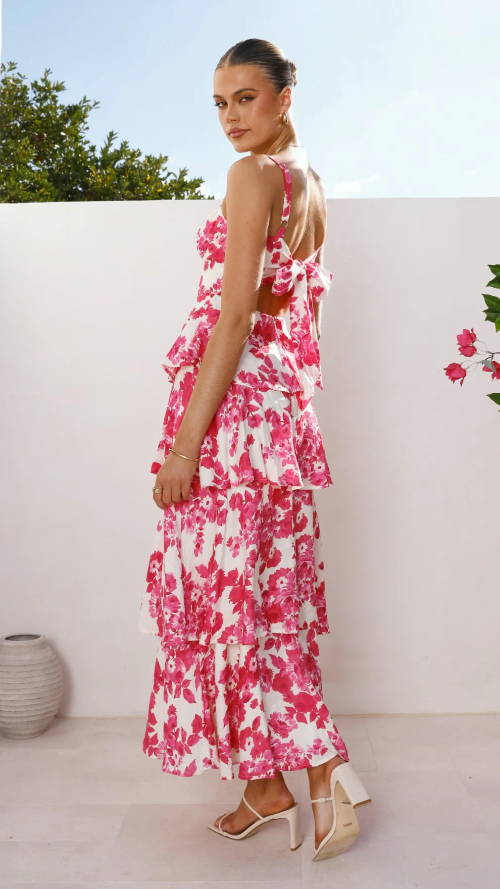 Odilia Maxi Dress - Pink/White Floral