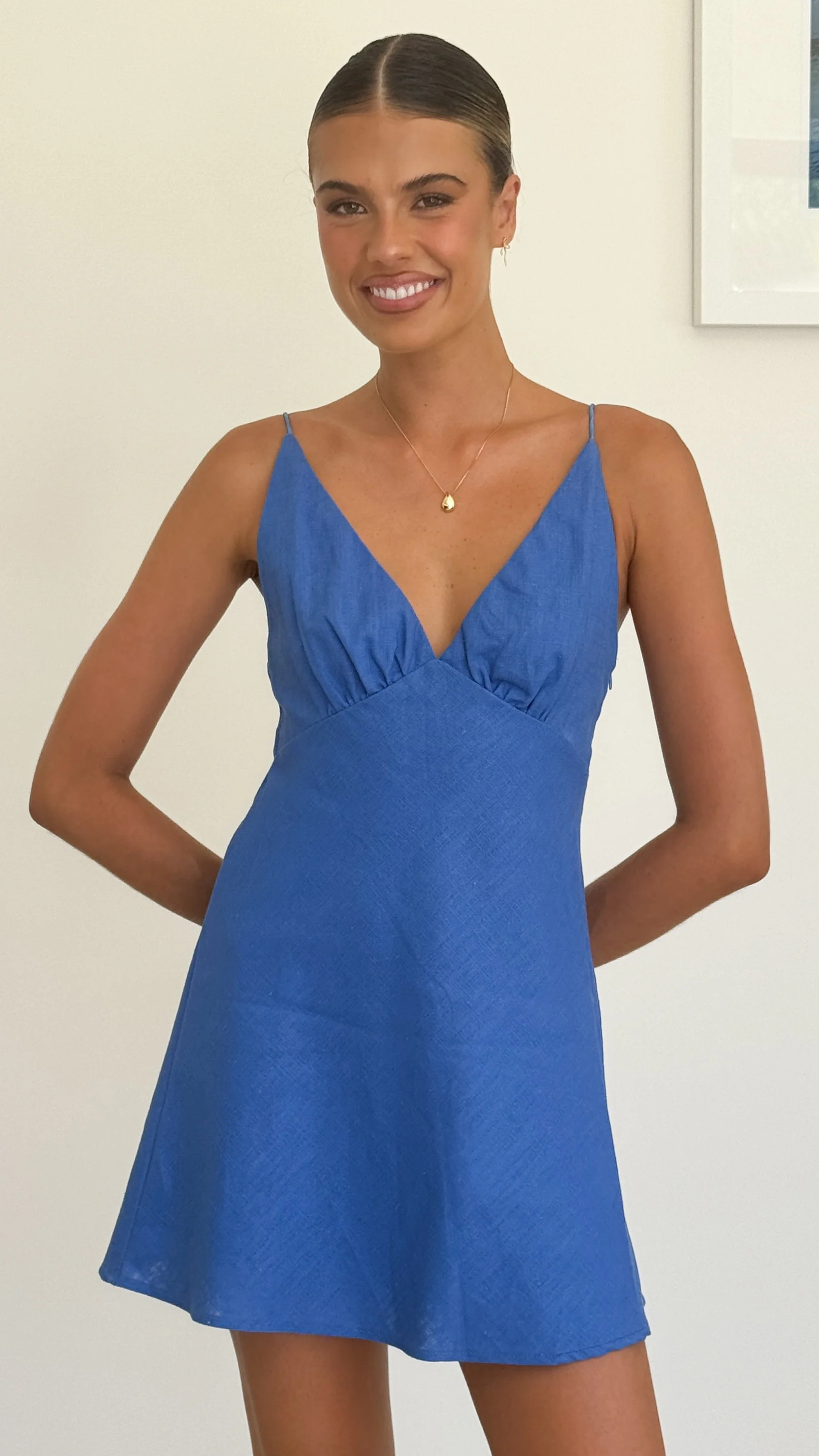 Halina Mini Dress - Blue