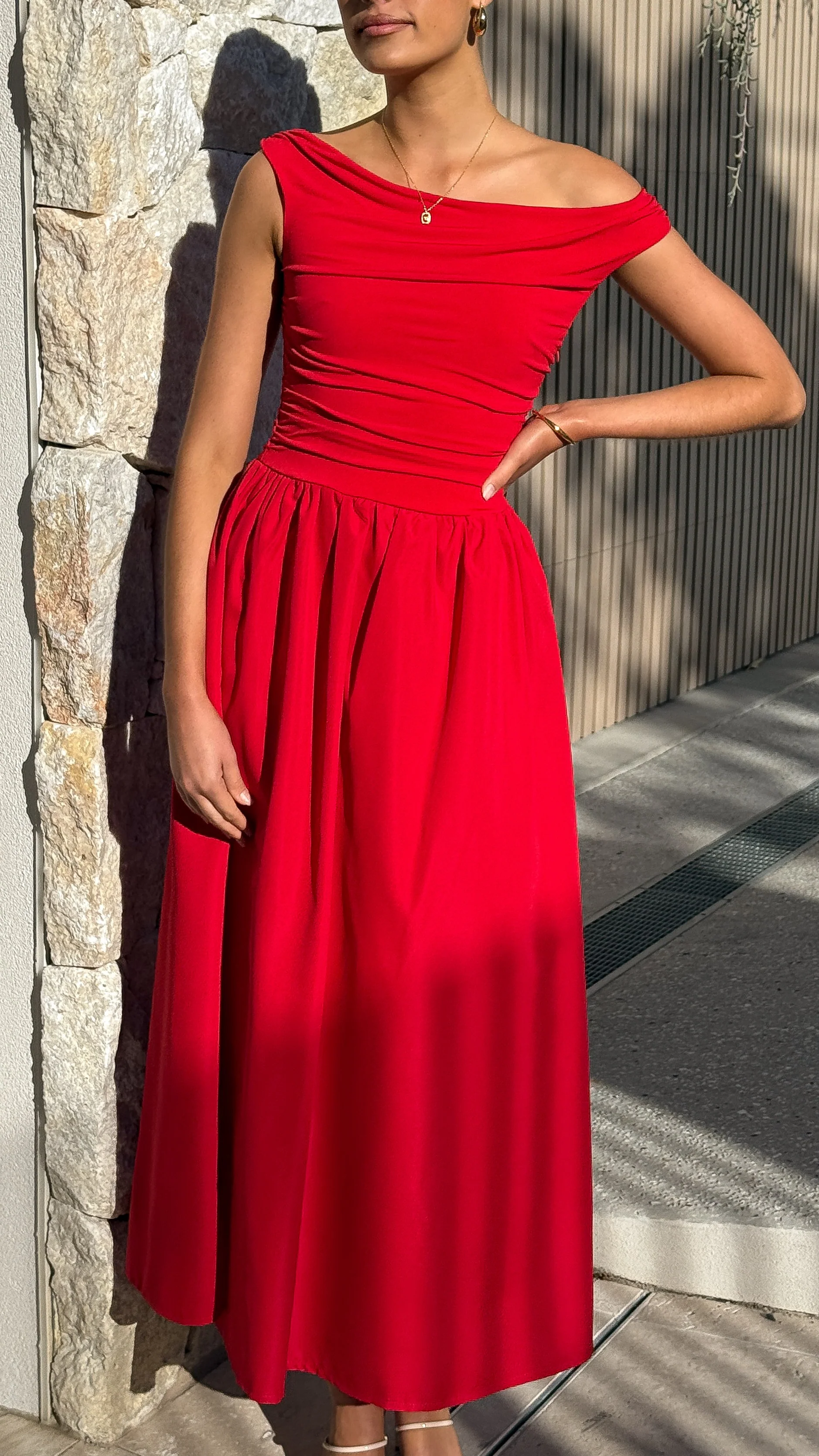 Immy Midi Dress - Red