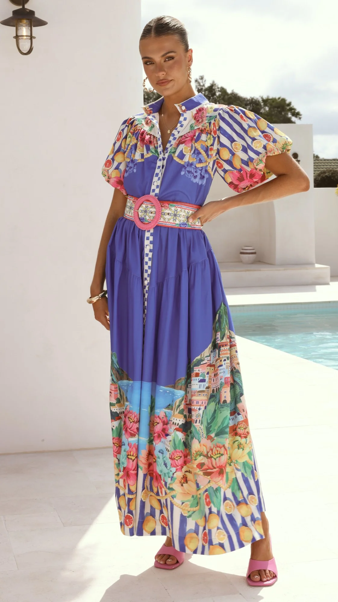 Bloom Maxi Dress - Positano Cobalt