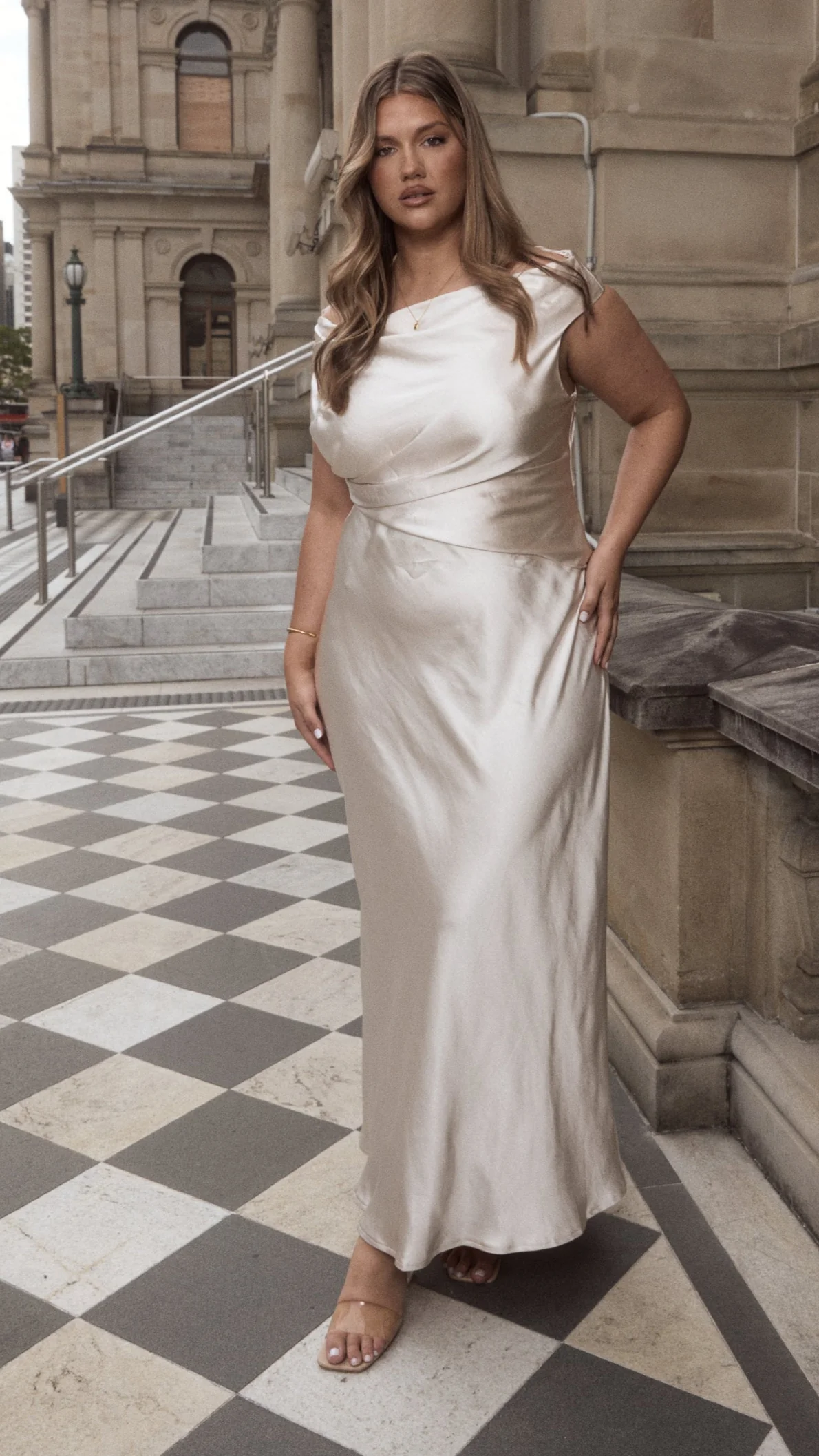 Auria Off Shoulder Maxi Dress - Champagne