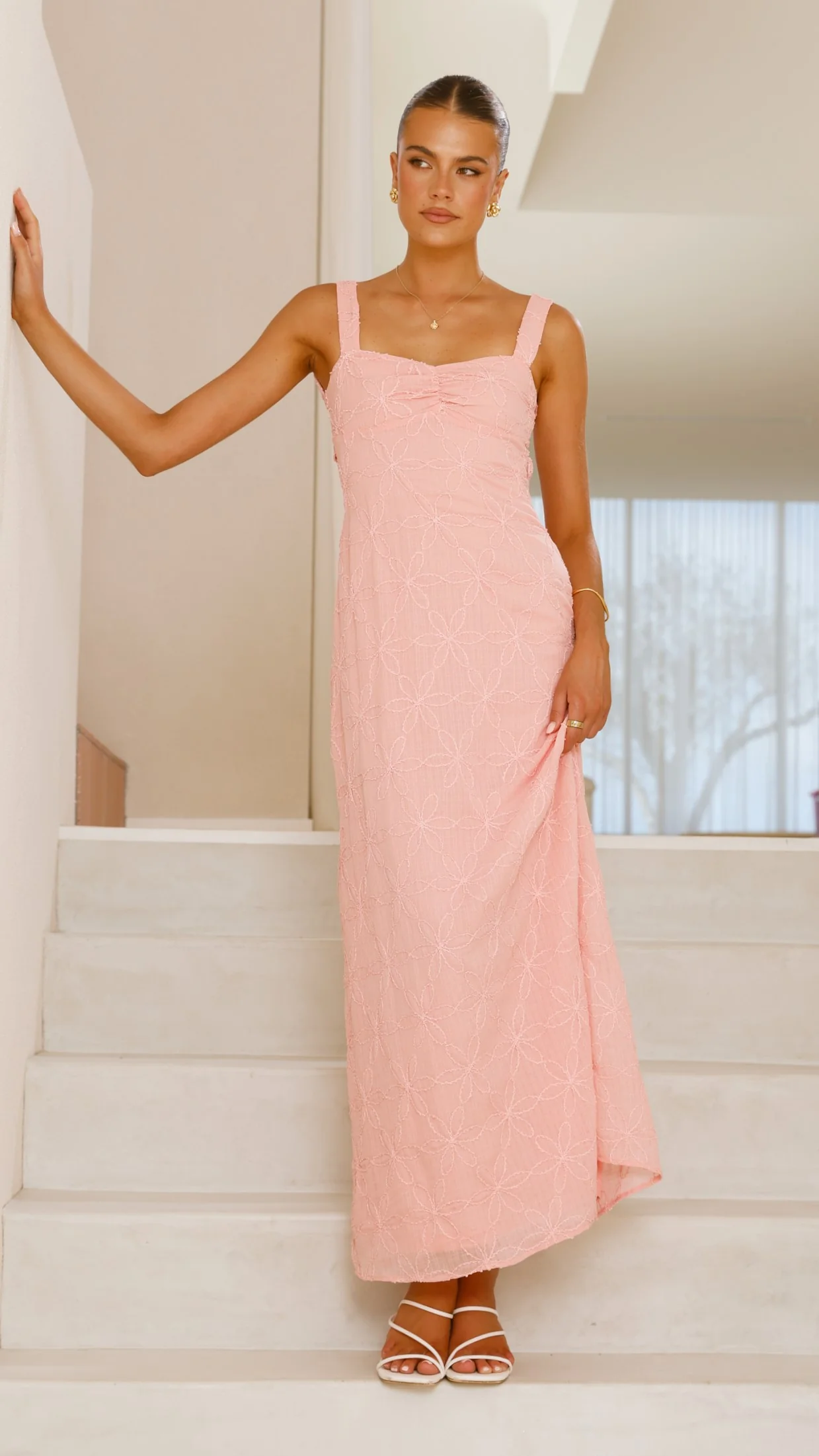 Gianna Maxi Dress - Pink Lace