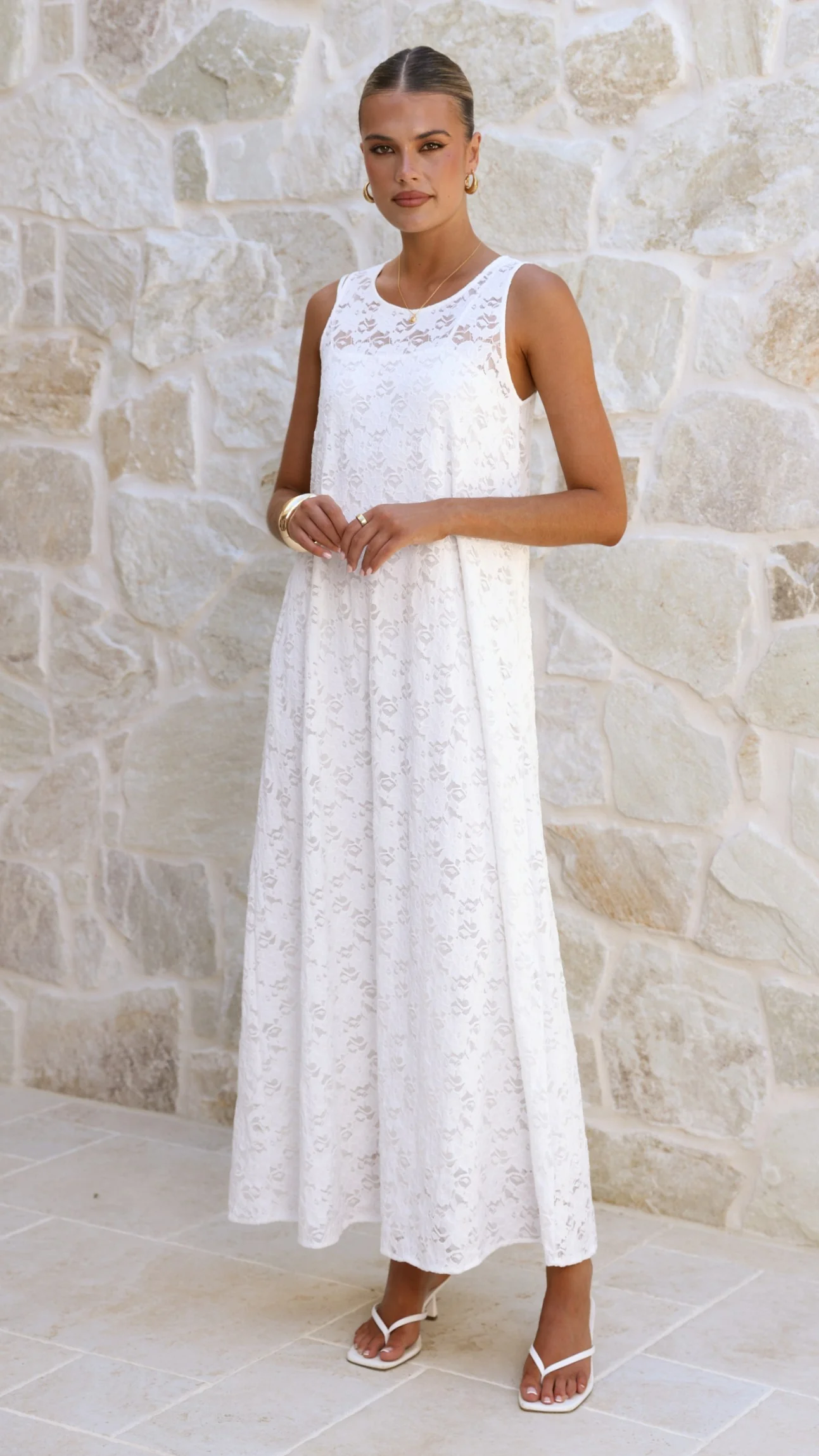 Cerelia Maxi Dress - White Lace