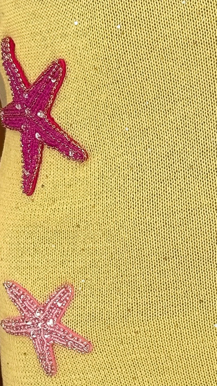 Tamasha Knit Maxi Dress - Yellow / Pink Star