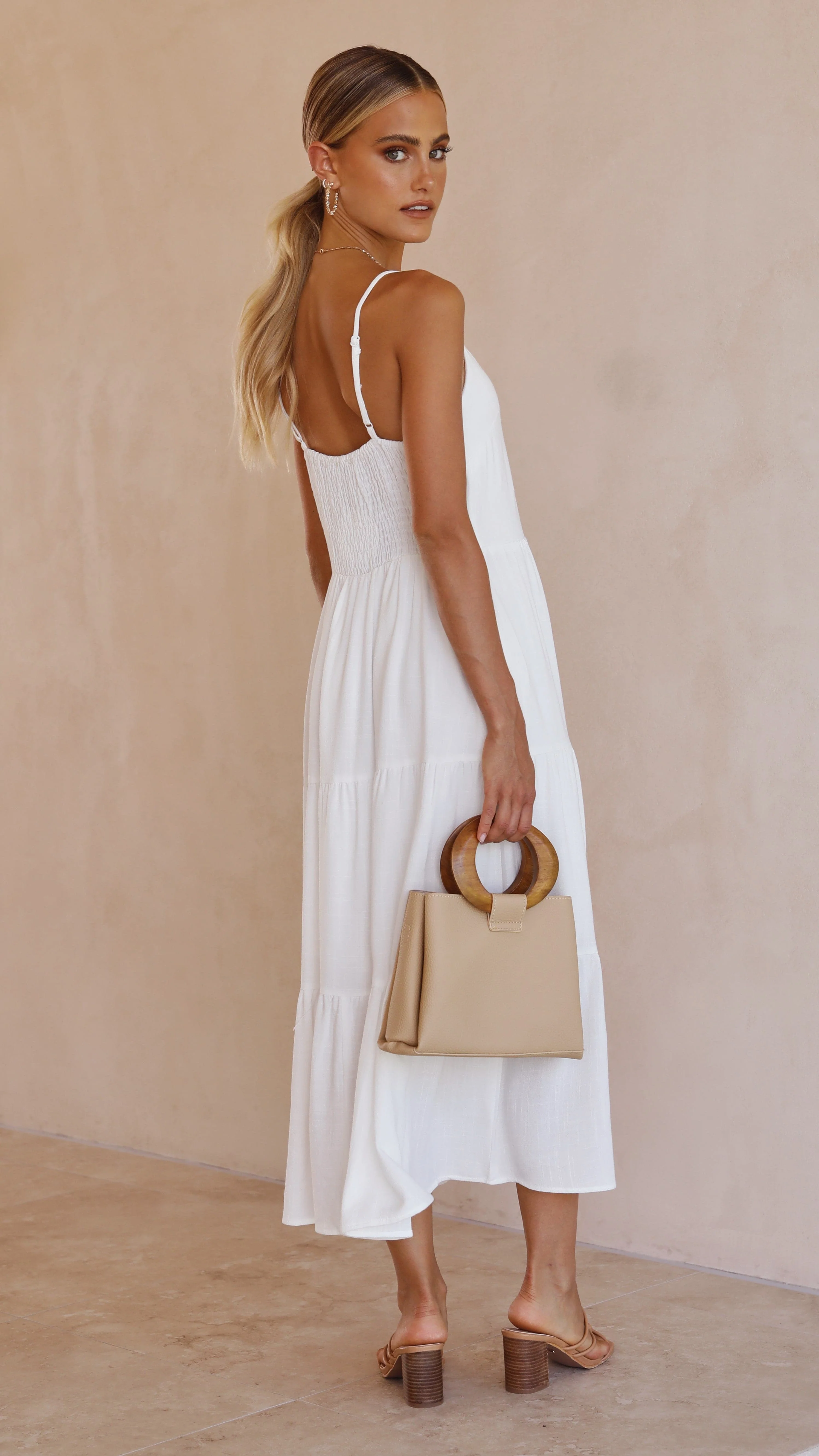 Zoey Midi Dress - White