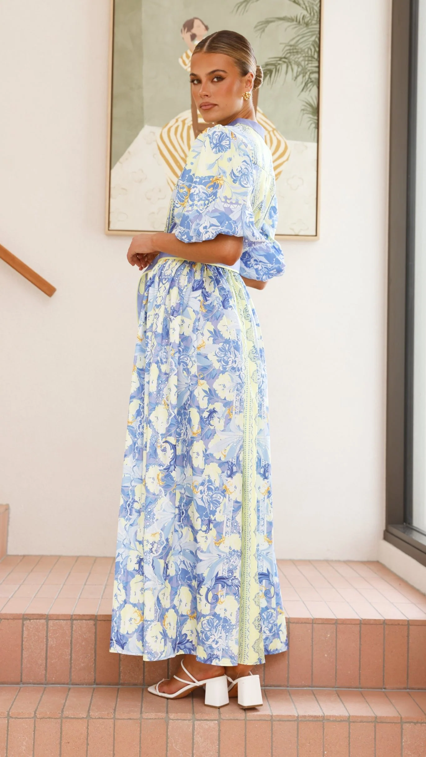 Claudelle Maxi Dress - Blue/Yellow