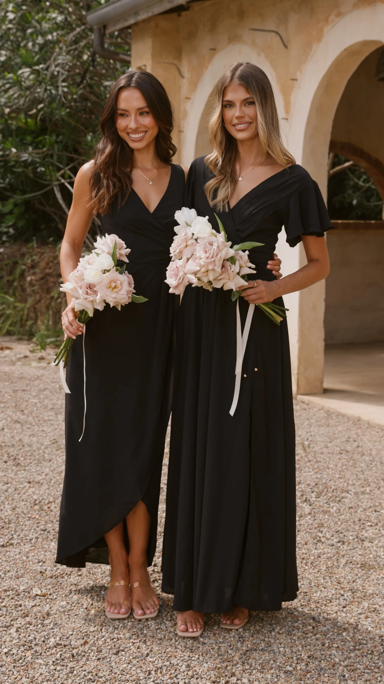 Pamela V Neck Maxi Dress - Black