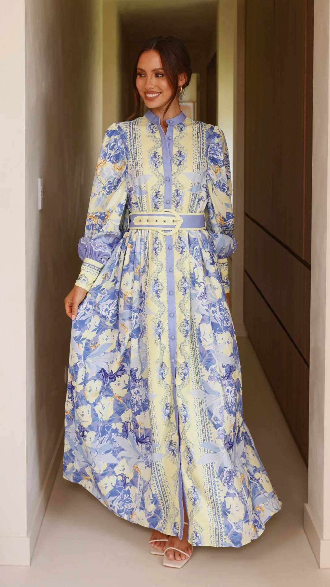 Kalliope Maxi Dress - Blue/Yellow