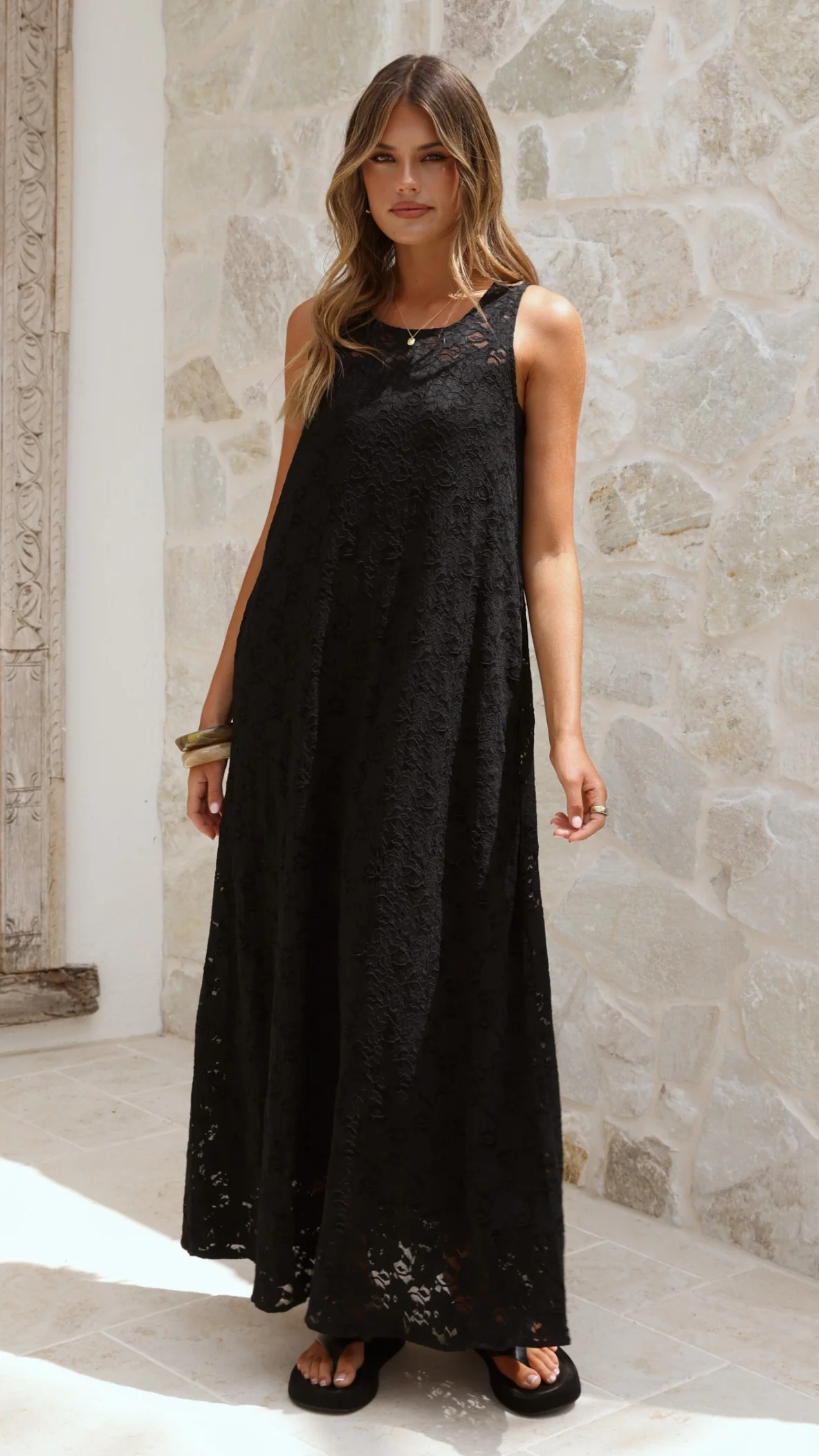 Cerelia Maxi Dress - Black Lace