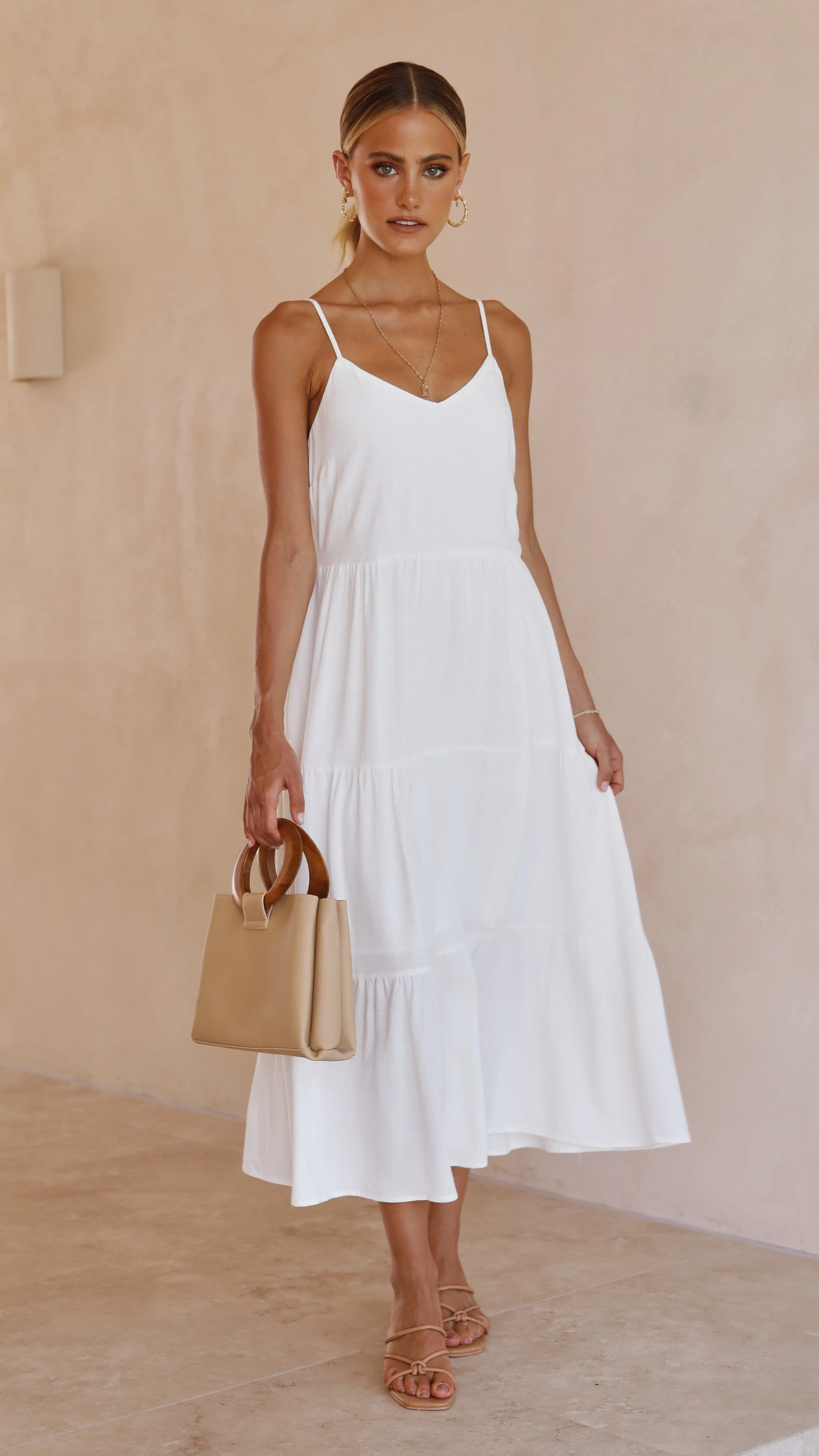 Zoey Midi Dress - White
