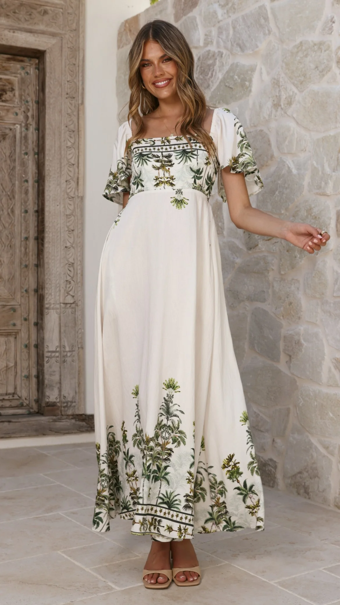 Tamar Maxi Dress - Palm Garden