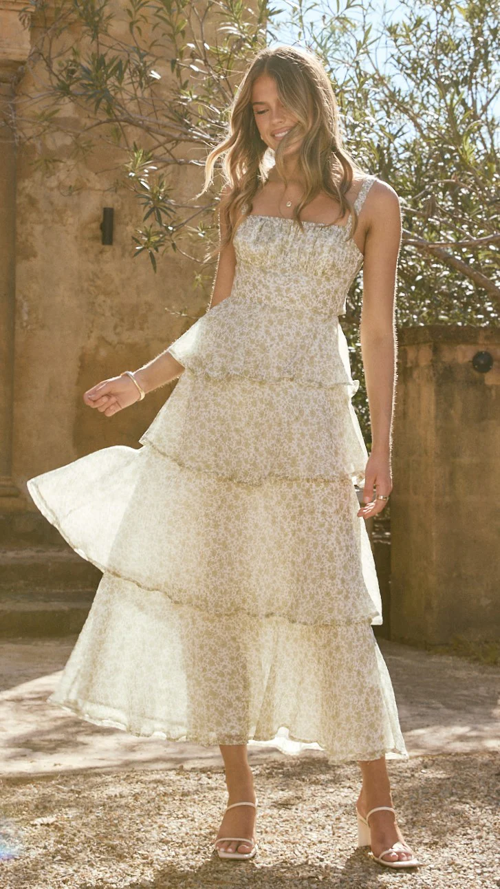 Page Maxi Dress - Green Floral