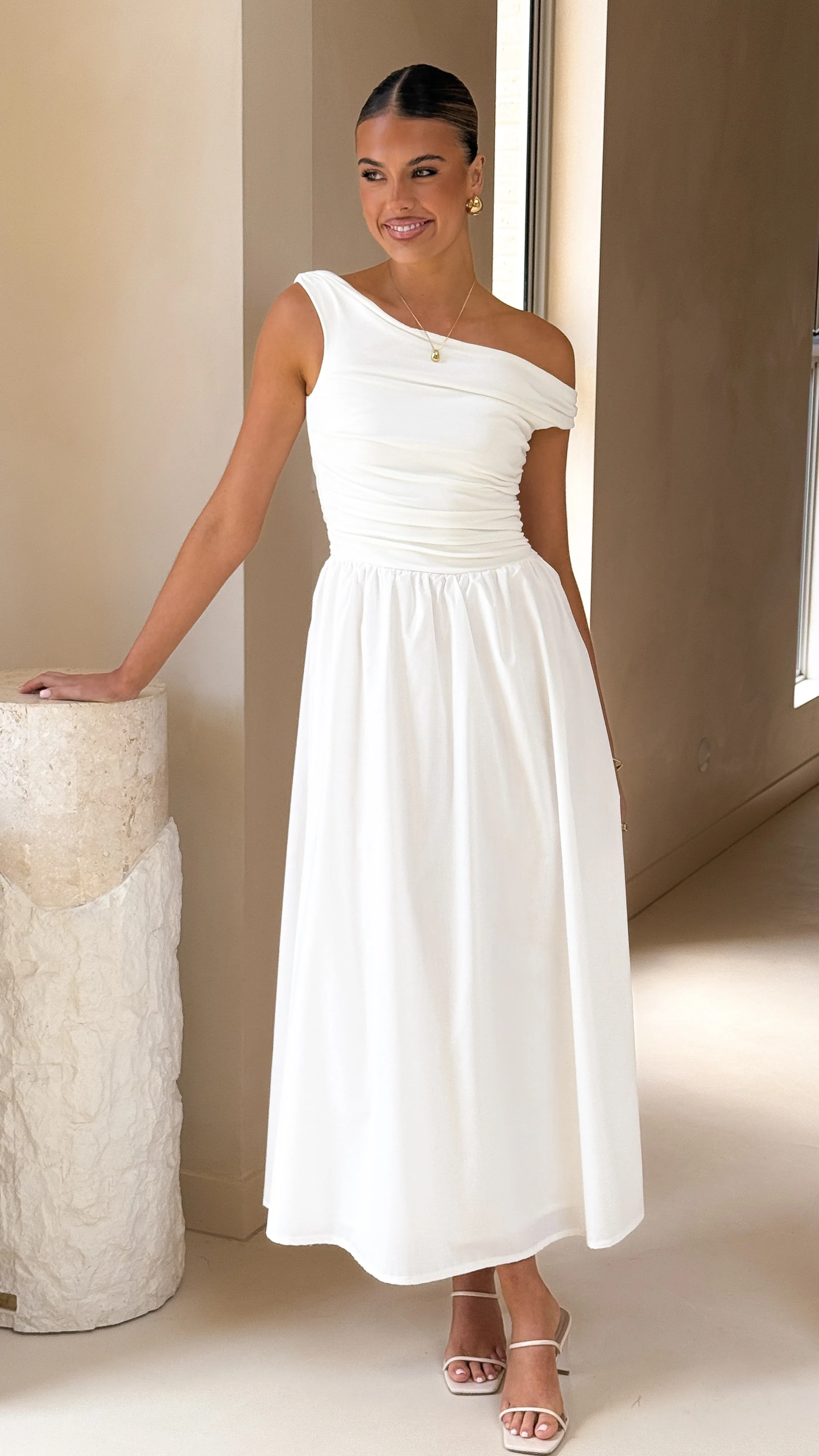 Immy Midi Dress - White