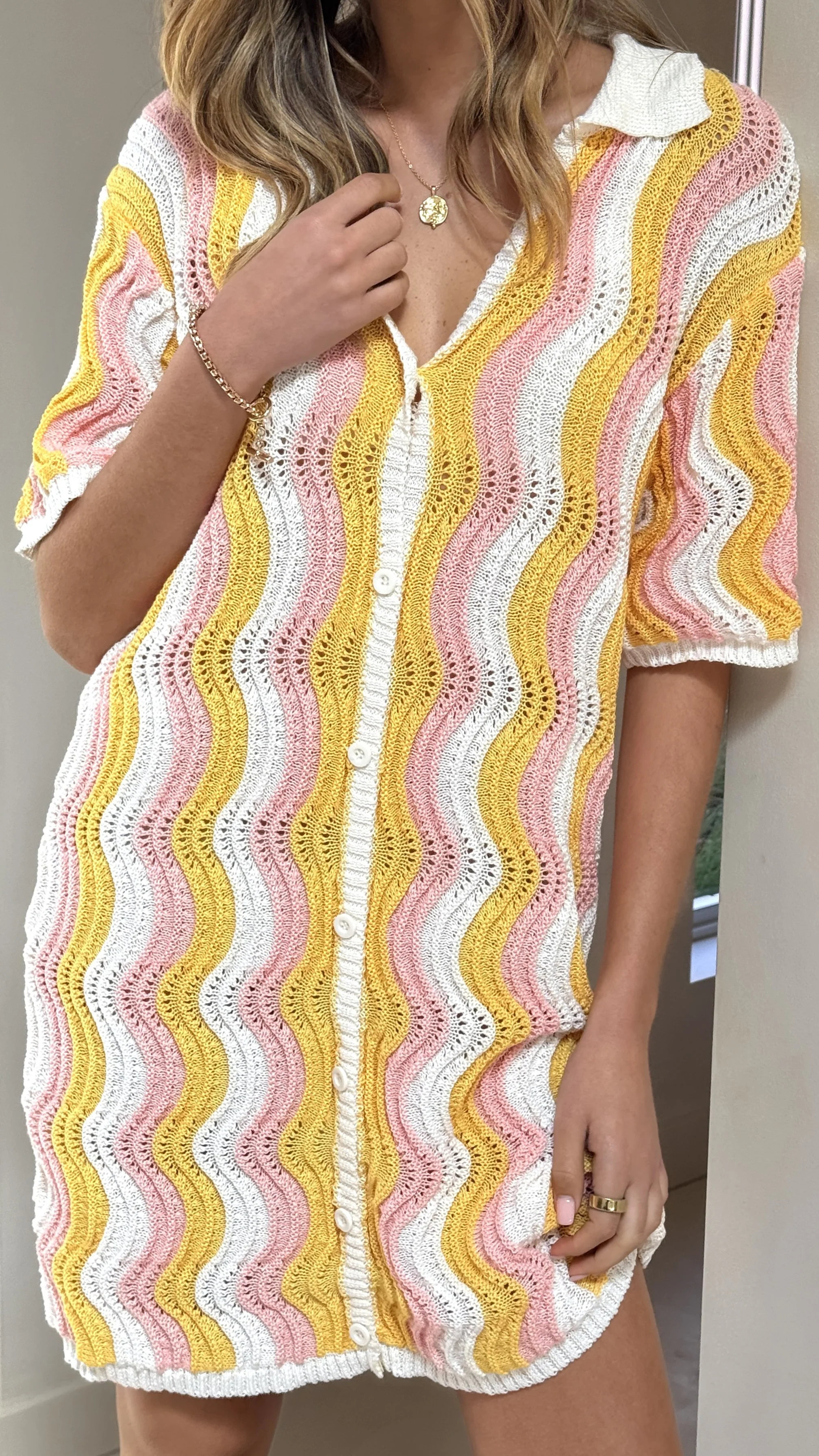 Izzi Knit Mini Dress - Sunset