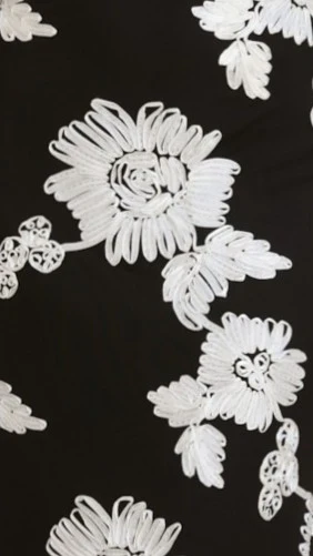 Nikova Maxi Dress - Black/White Embroidery