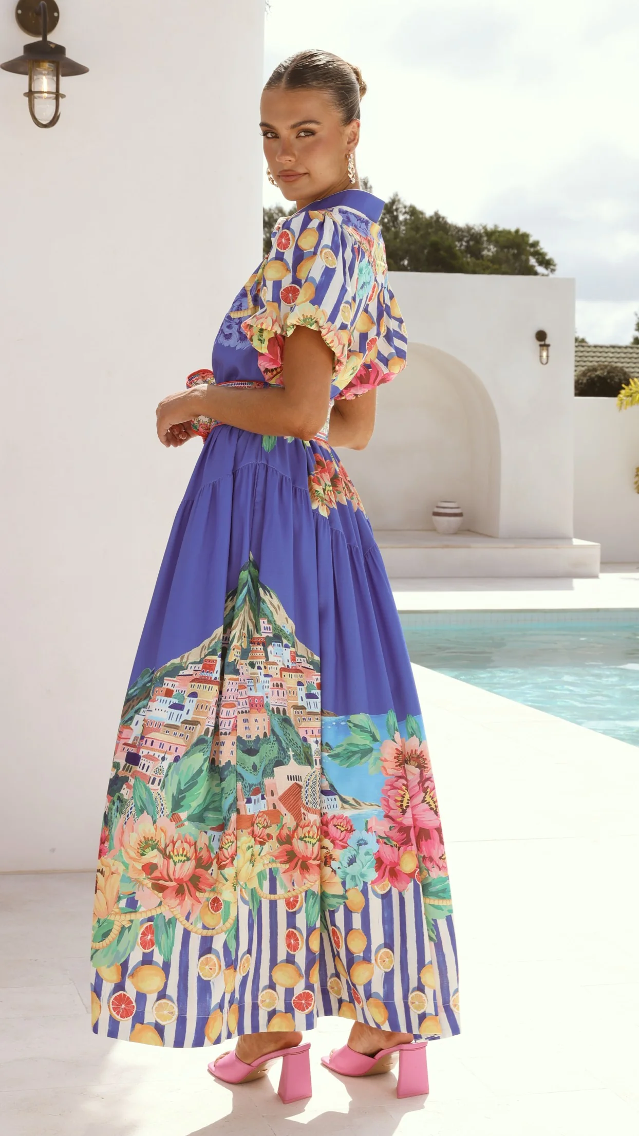 Bloom Maxi Dress - Positano Cobalt