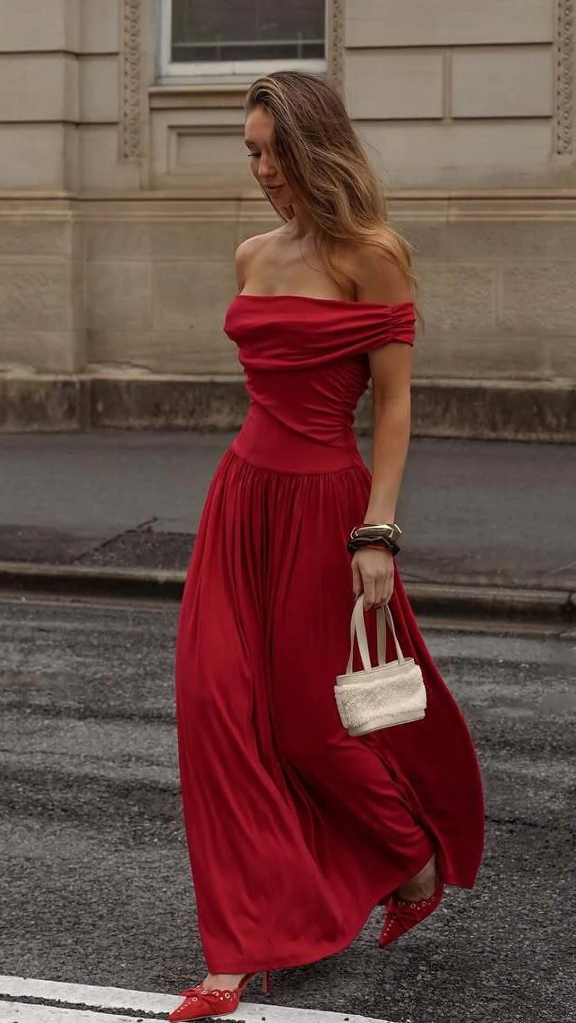 Manalla Maxi Dress - Cherry