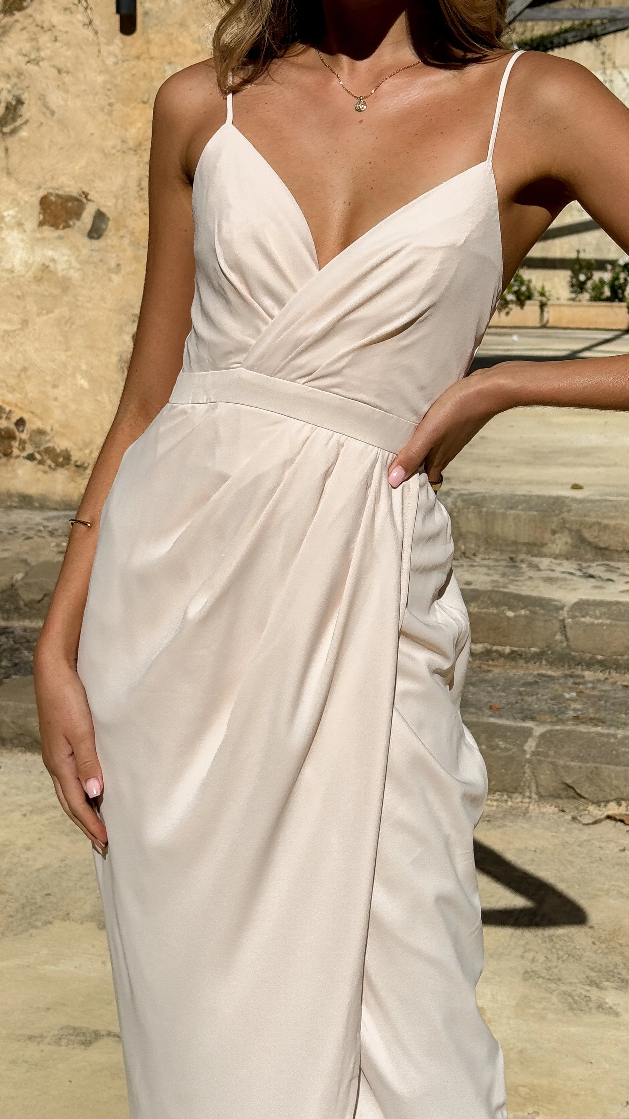 Charlotte Draped Maxi Dress - Ivory
