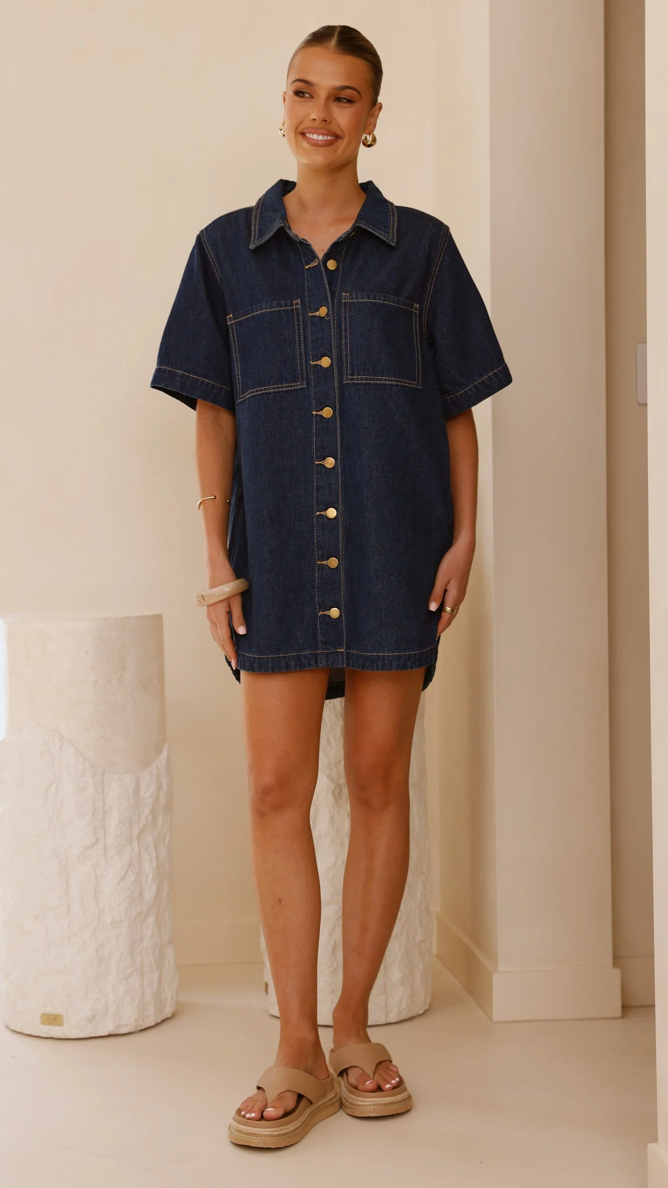 Rayna Denim Mini Dress - Indigo