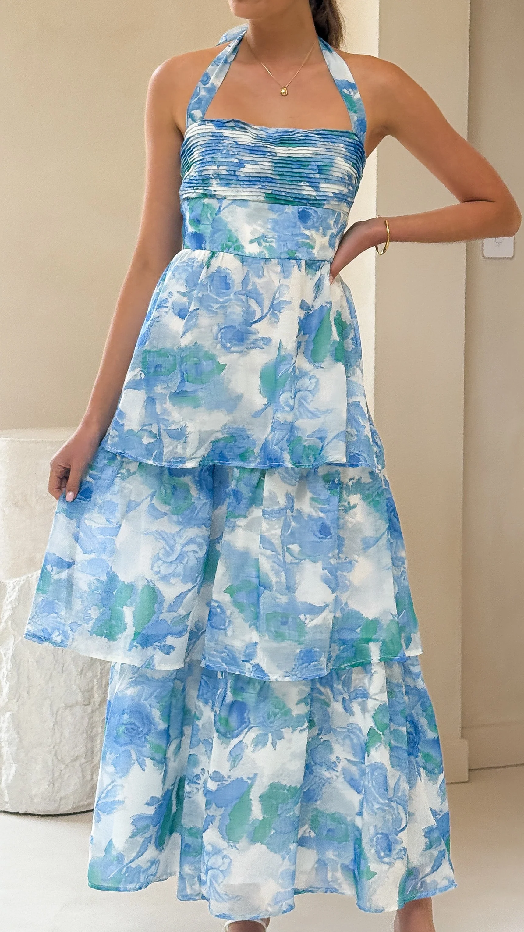 Alice Maxi Dress - Blue Floral
