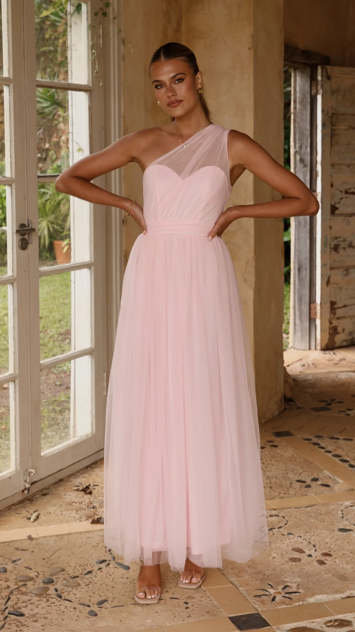 Talissa Tulle Maxi Dress - Pink