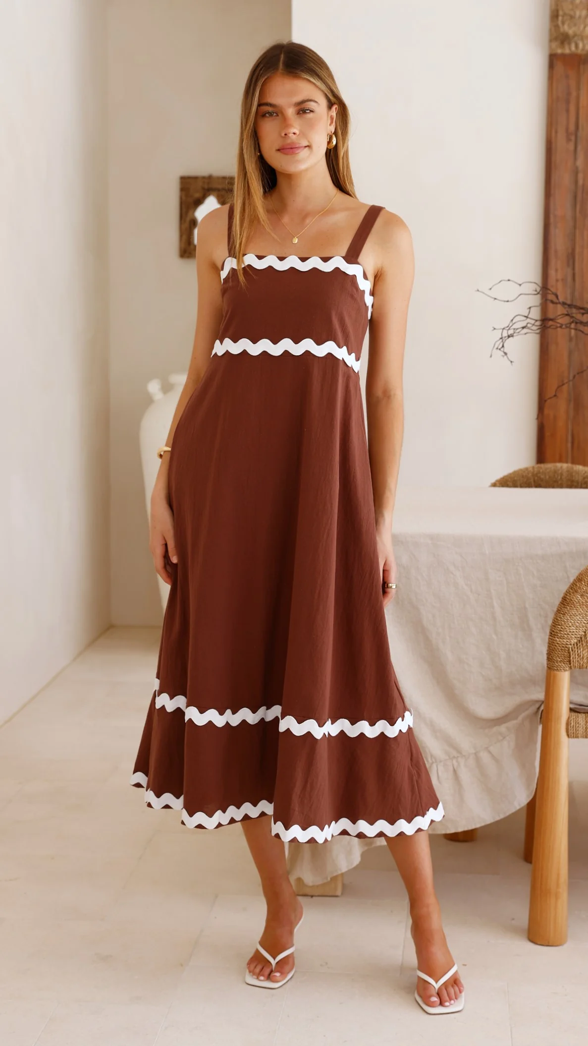 Ali Midi Dress - Chocolate