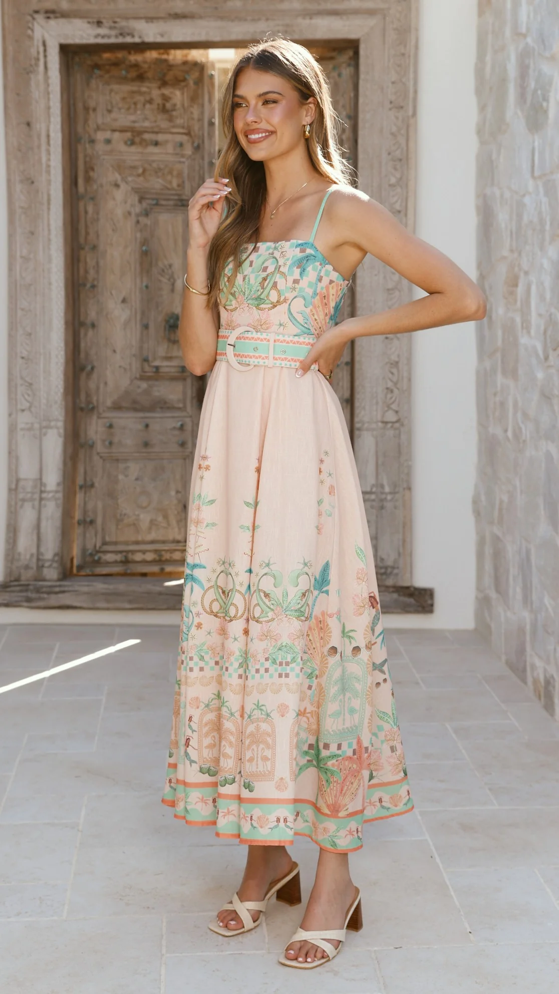 Nellie Midi Dress - Aurora Print